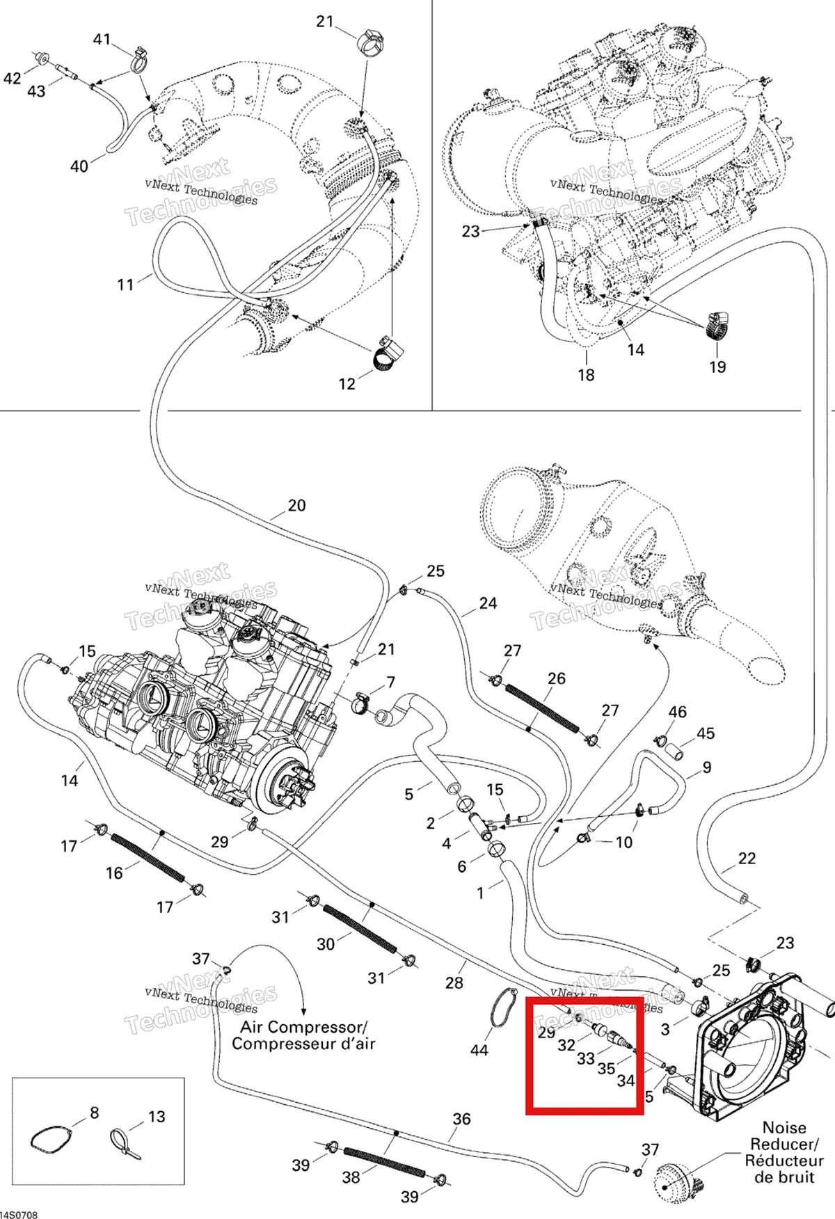 Деталь 275500436 на схеме узла 2007 Sea-Doo 3D 947 DI Cooling System
