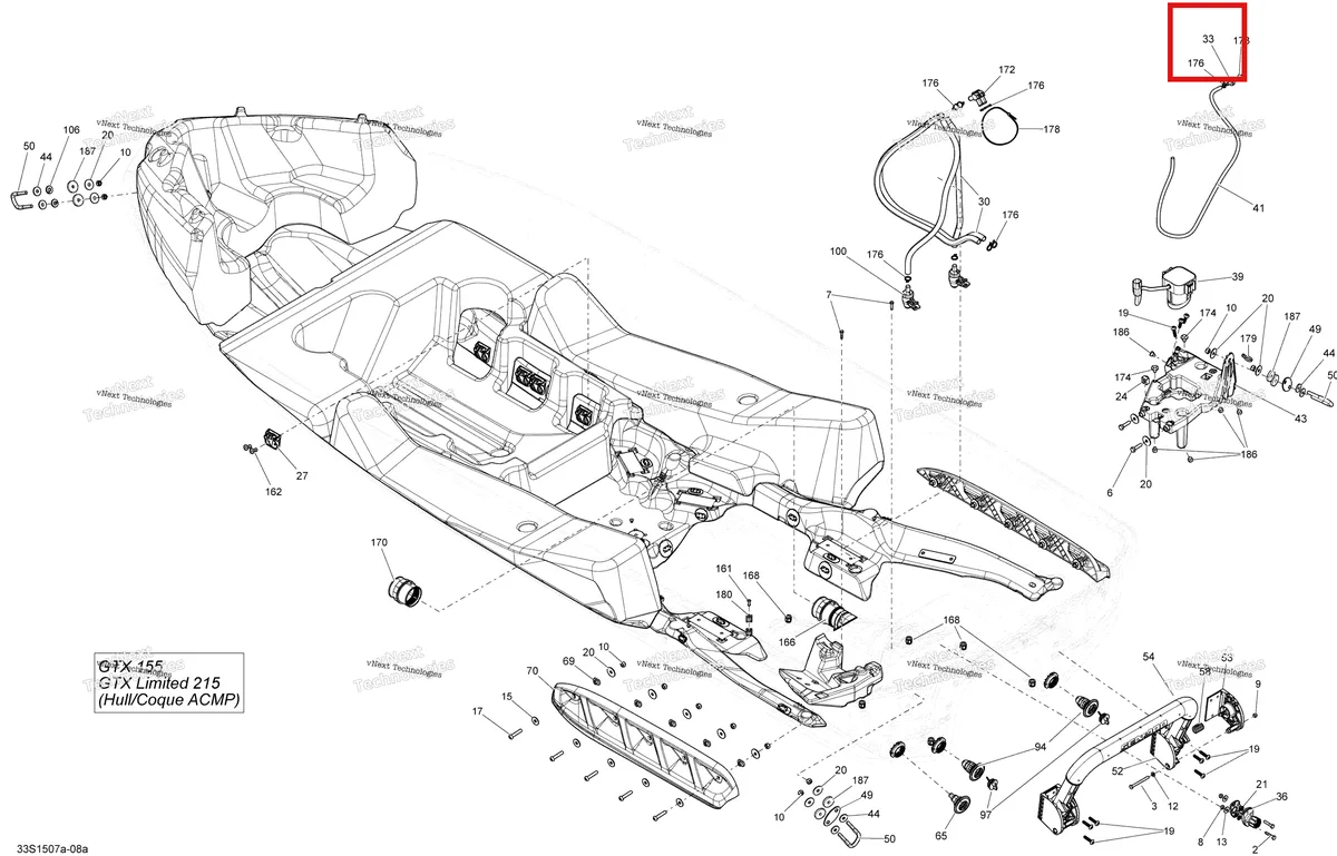 Схема применяемости: Обратный клапан Sea-Doo RXT-X 260 RS (2012) (275500499)
