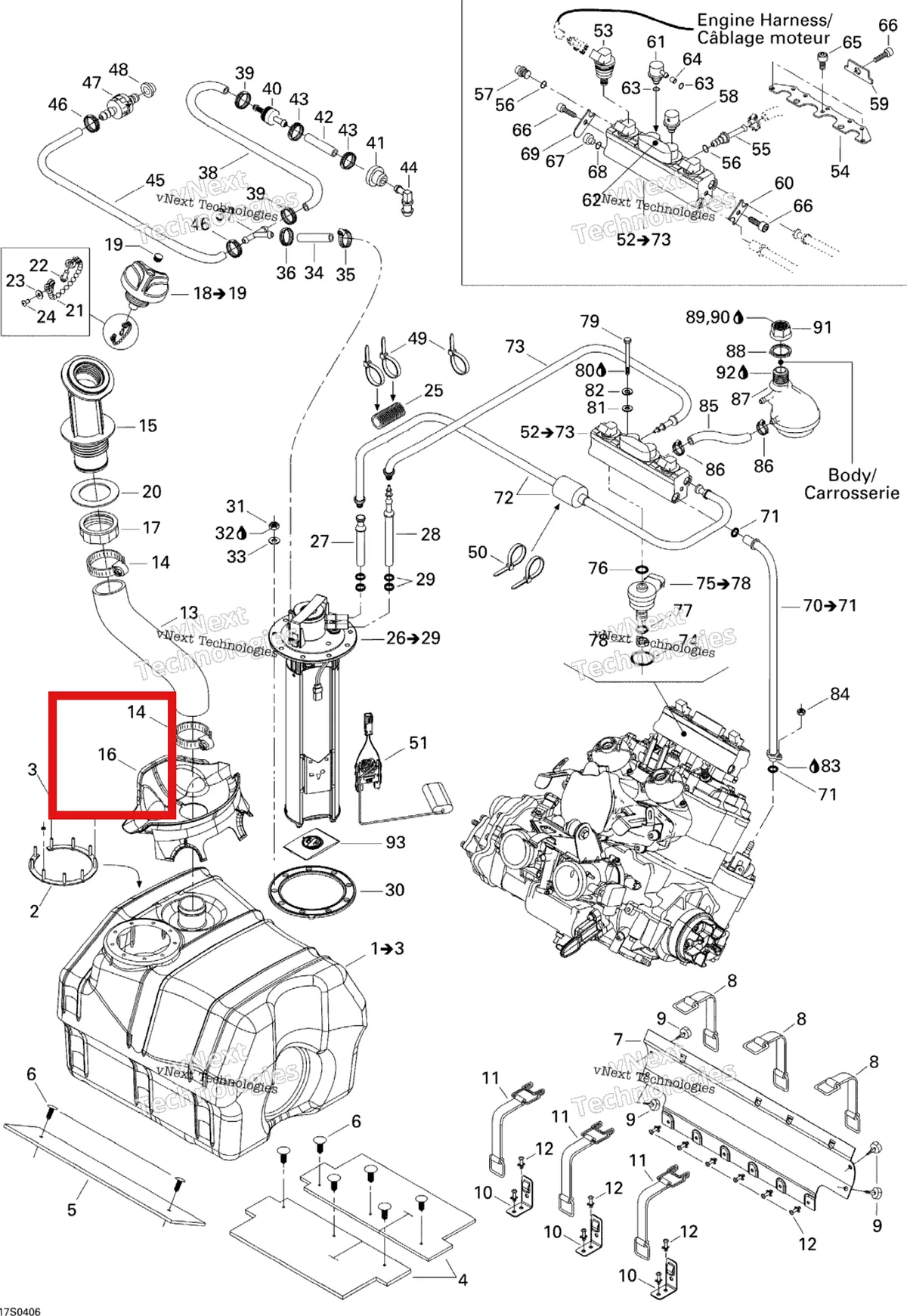 Деталь 275500589 на схеме узла 2004 Sea-Doo XP DI Fuel System