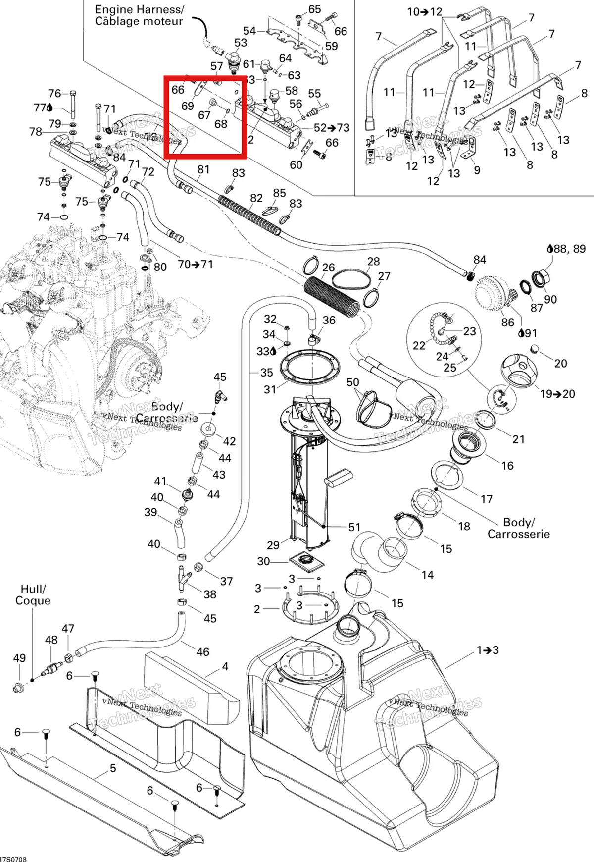 Деталь 275500597 на схеме узла 2007 Sea-Doo 3D 947 DI Fuel System