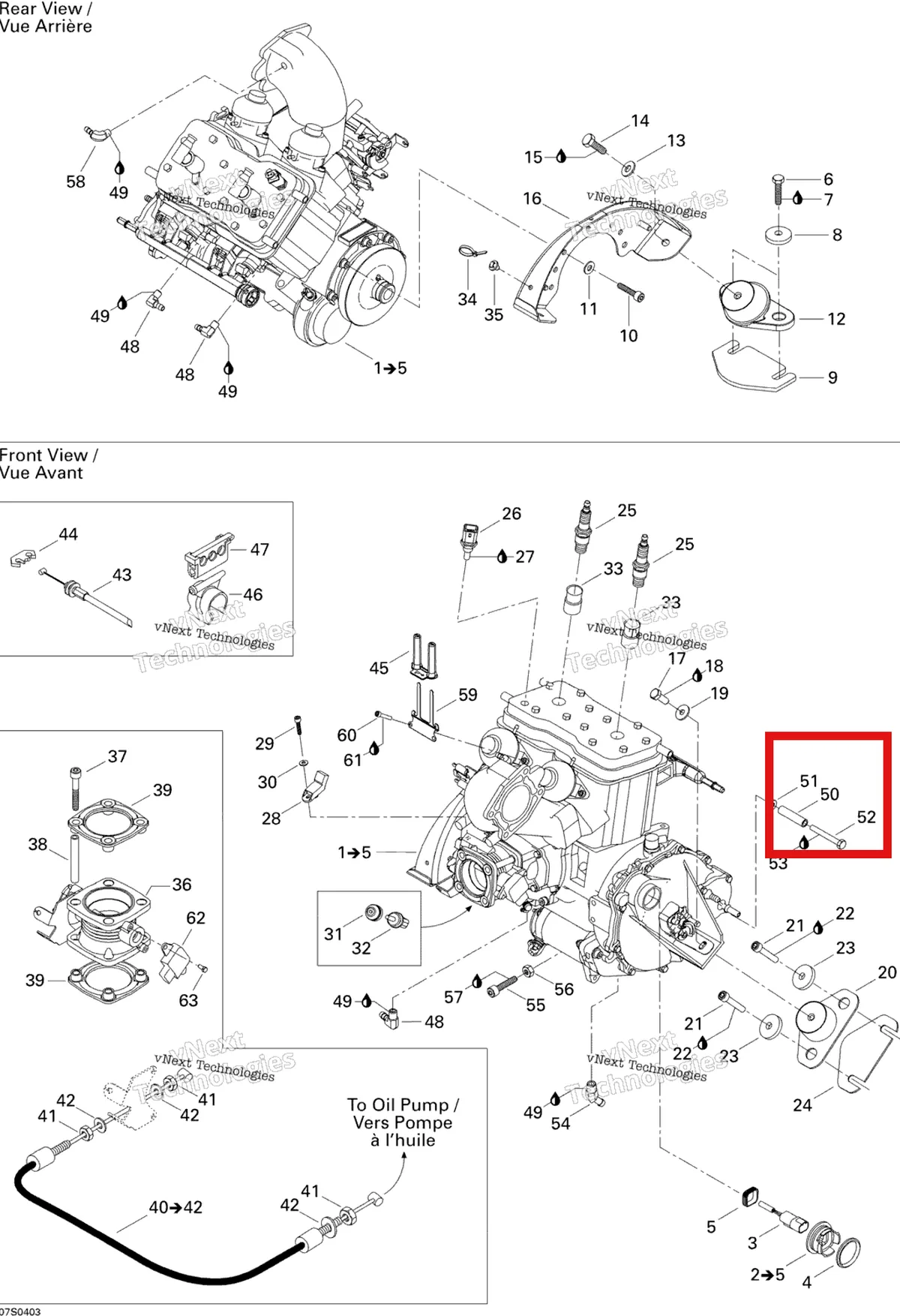 Деталь 275500640 на схеме узла 2004 Sea-Doo GTI LE RFI Engine