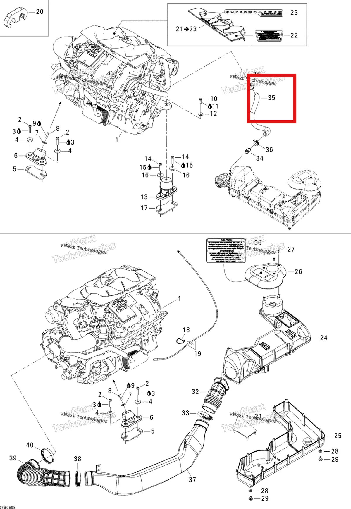 Схема применяемости: FORMED шланг Sea-Doo 275500645