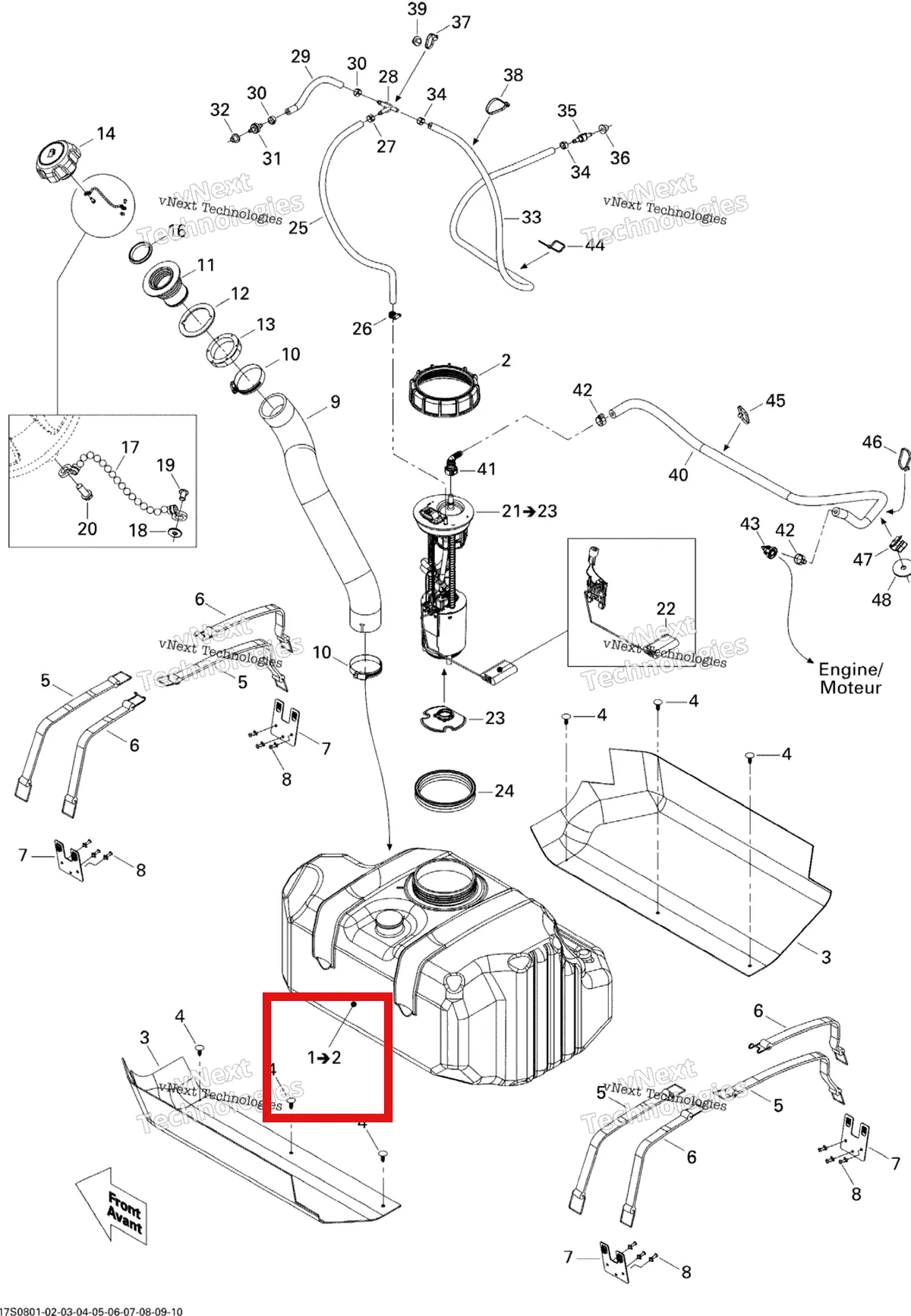 Деталь 275500665 на схеме узла 2008 Sea-Doo WAKE 155 Fuel System