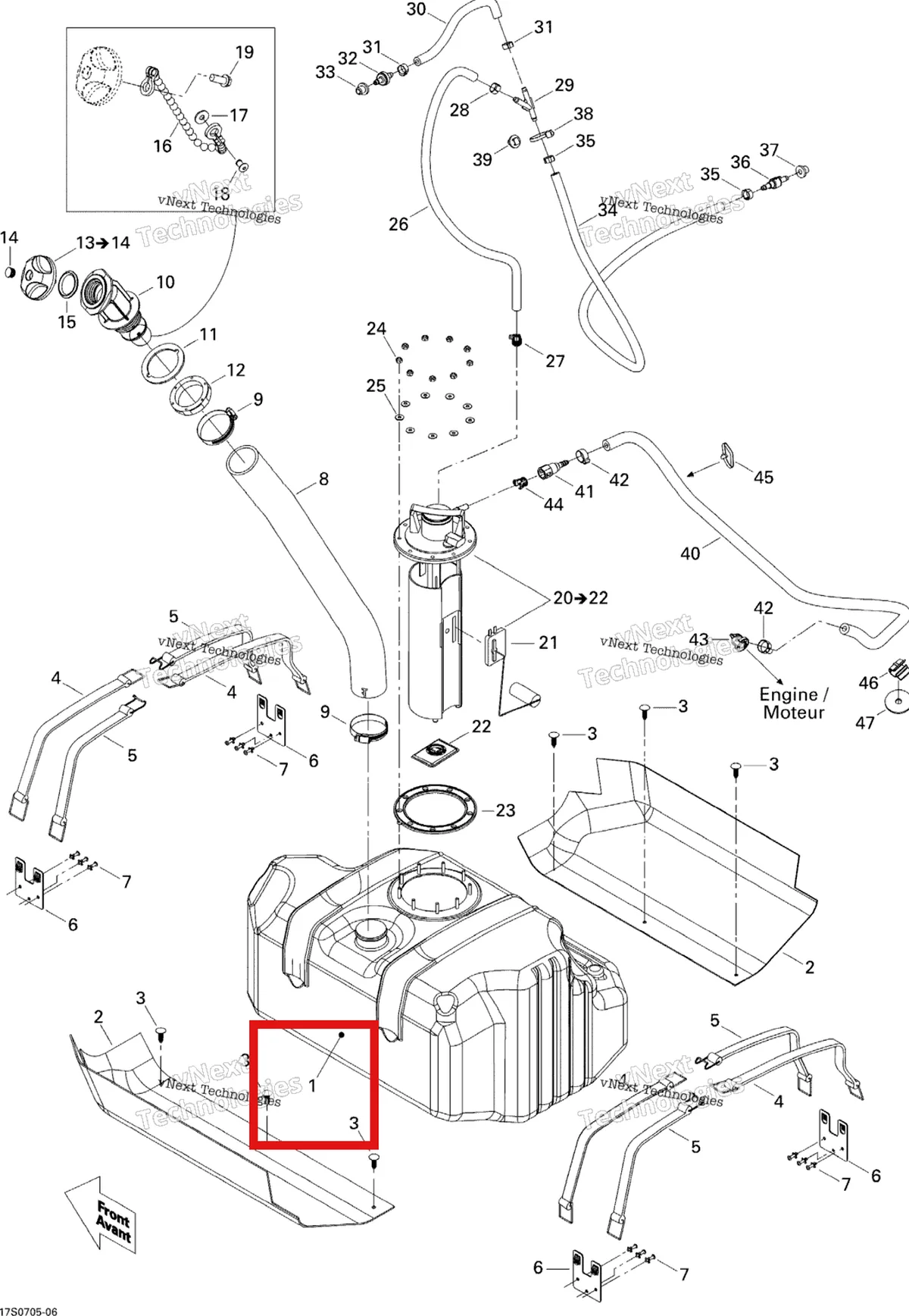 Деталь 275500675 на схеме узла 2007 Sea-Doo GTI 4-TEC RENTAL Fuel System