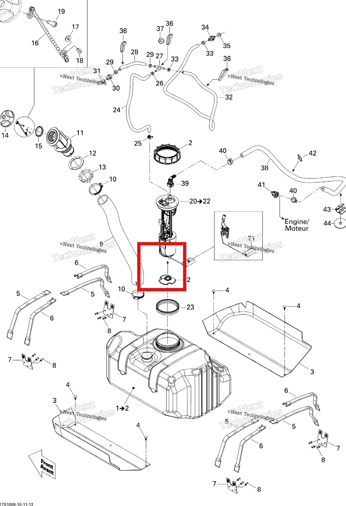Деталь 275500684 на схеме узла 2010 Sea-Doo GTI 130 and Rental Fuel System