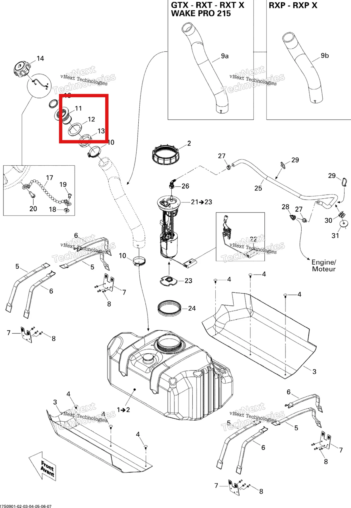 Деталь 275500710 на схеме узла 2009 Sea-Doo GTX 155 Fuel System