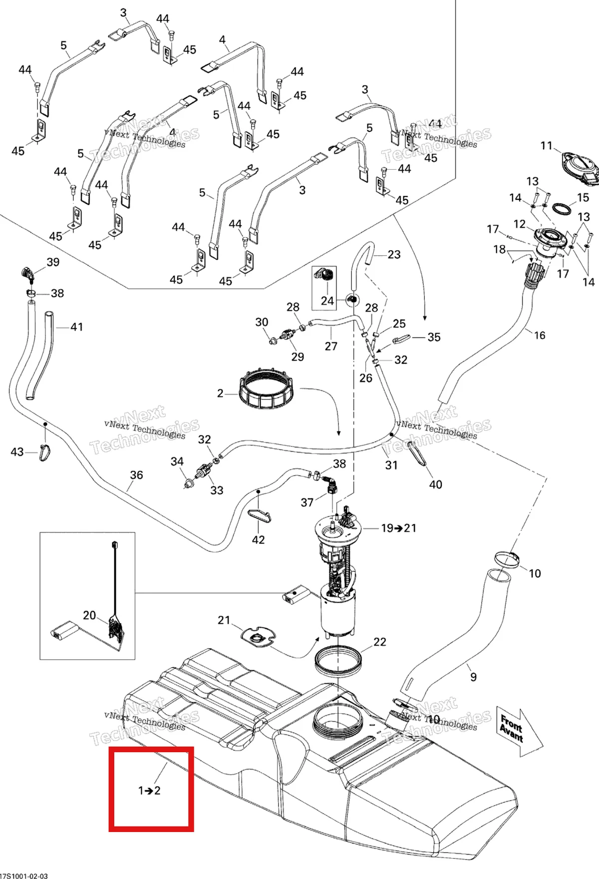Деталь 275500720 на схеме узла 2010 Sea-Doo GTX iS 215 Fuel System