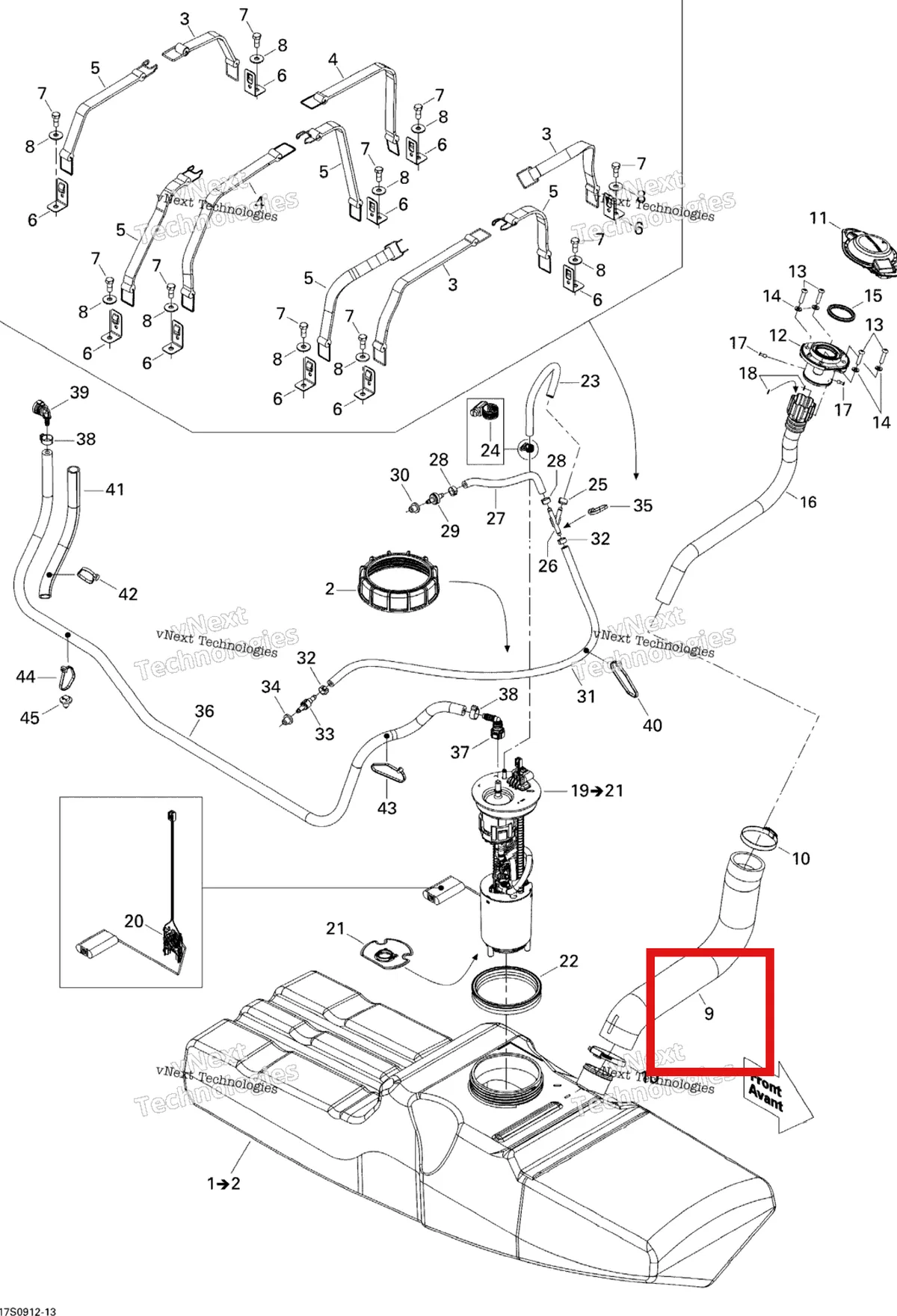 Деталь 275500721 на схеме узла 2009 Sea-Doo GTX LIMITED iS 255 Fuel System
