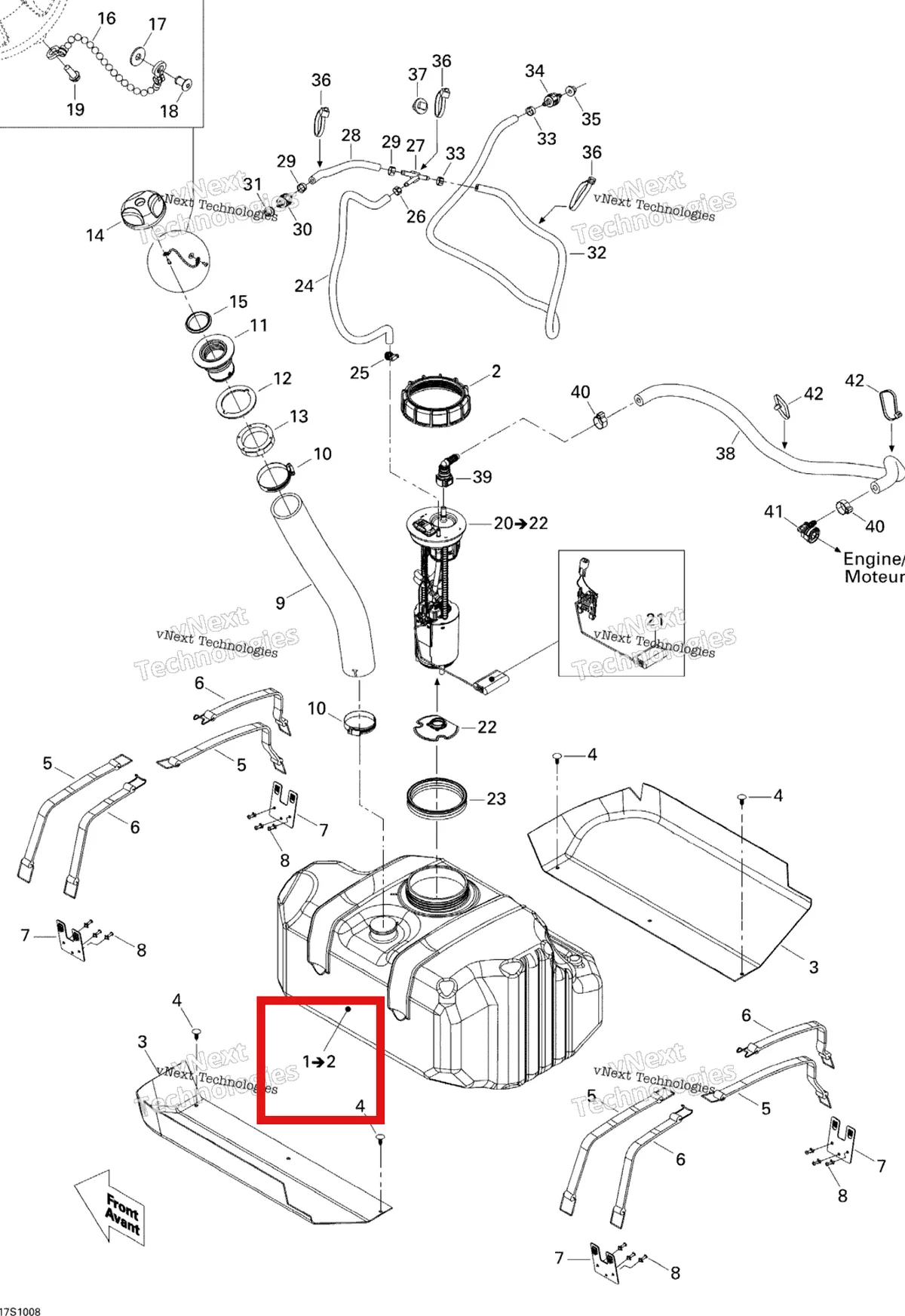 Деталь 275500742 на схеме узла 2010 Sea-Doo RXP-X 255 and 255 RS Fuel System