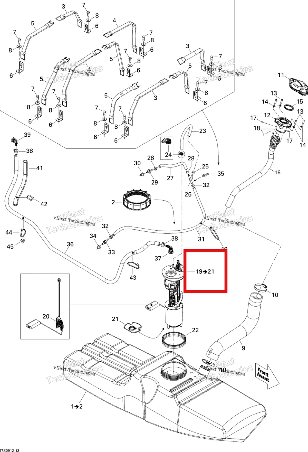 Деталь 275500771 на схеме узла 2009 Sea-Doo GTX LIMITED iS 255 Fuel System