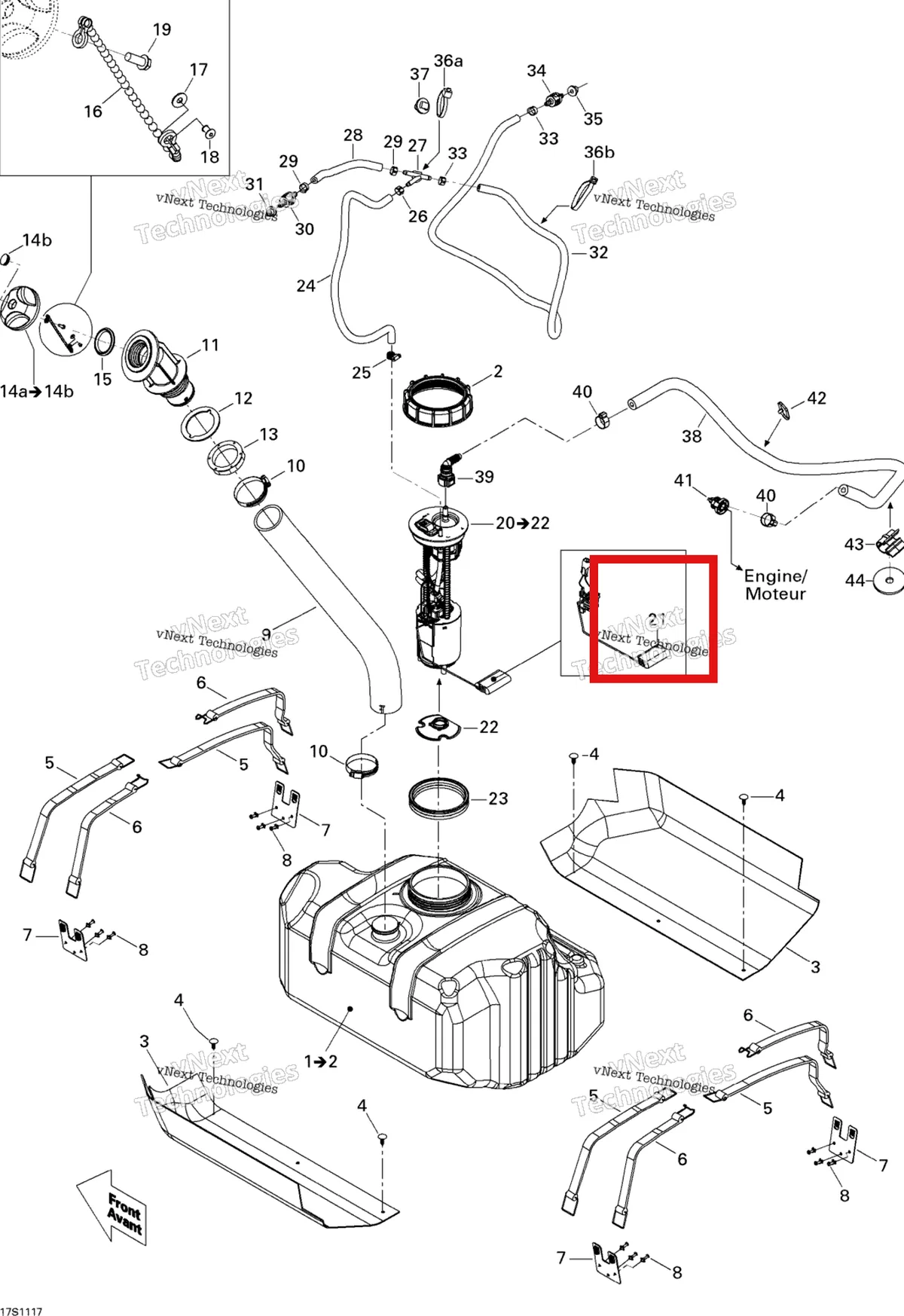 Деталь 275500772 на схеме узла 2011 Sea-Doo GTS Pro 130 Fuel System
