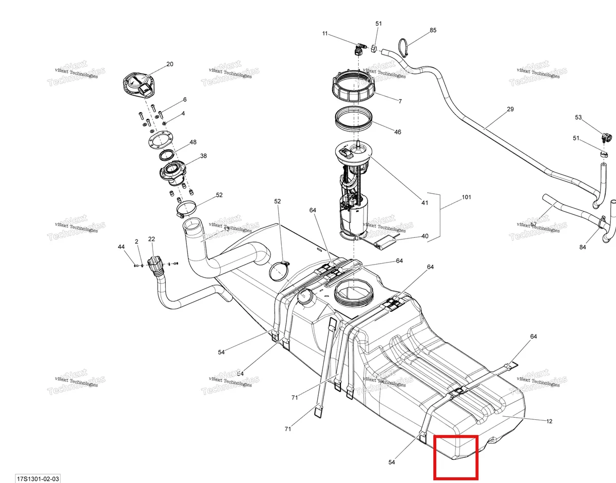 Деталь 275500778 на схеме узла 2013 Sea-Doo GTX LTD IS 260 Fuel System