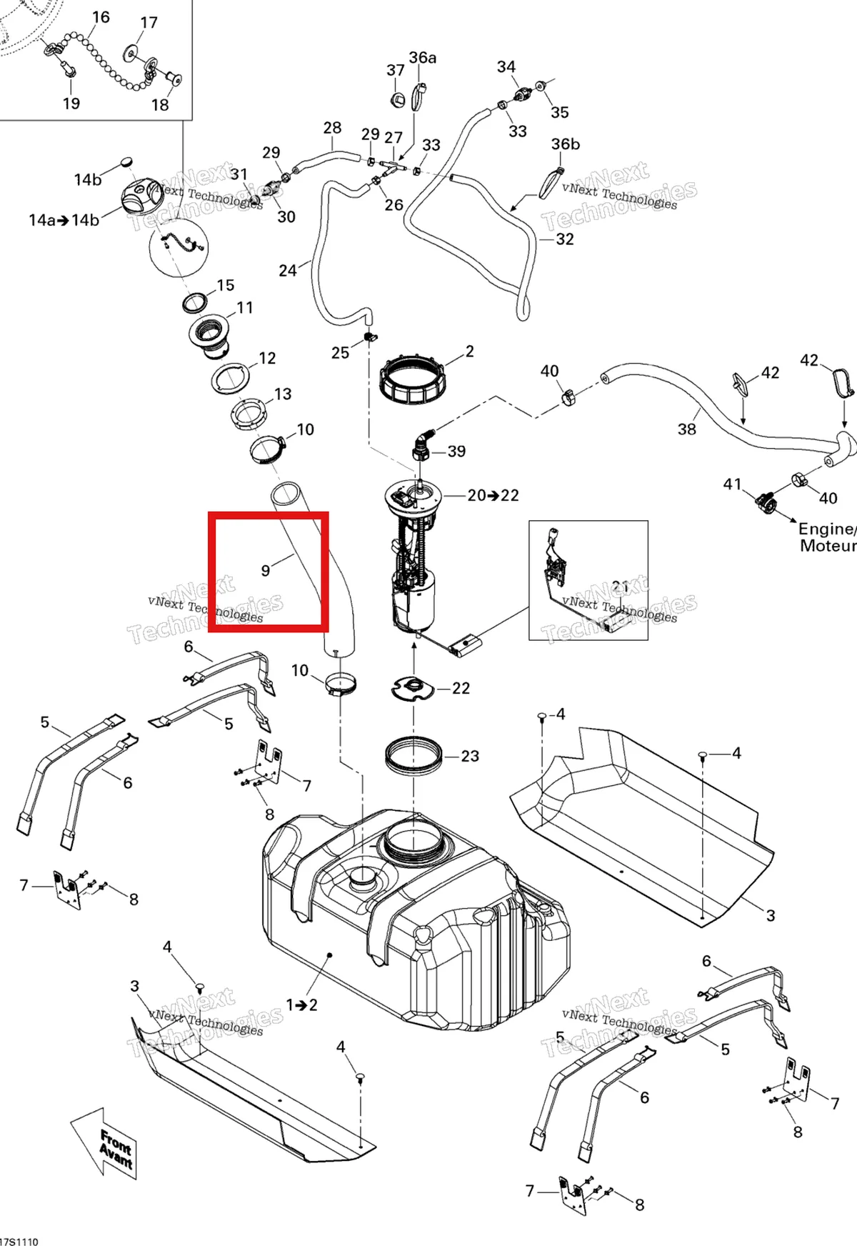 Деталь 275500785 на схеме узла 2011 Sea-Doo RXP-X 255 & RS Fuel System