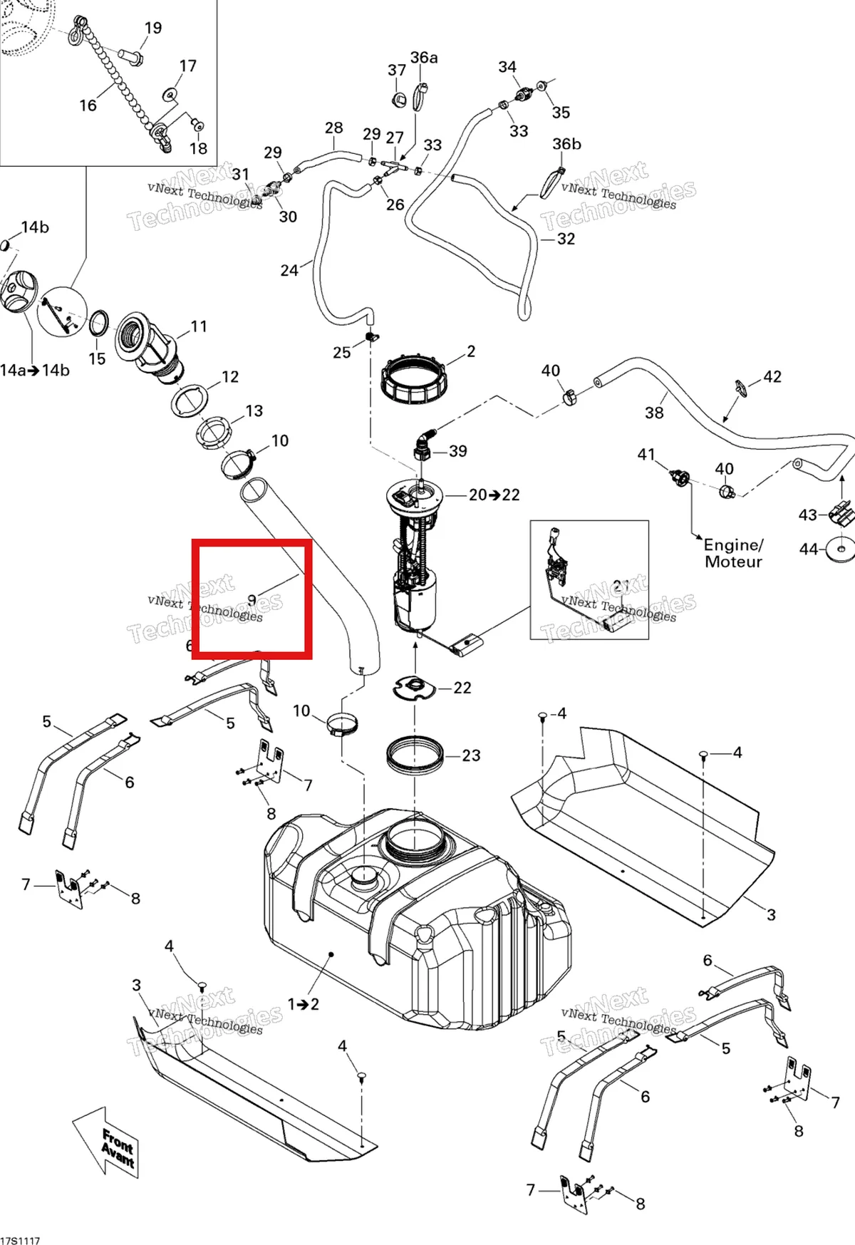 Деталь 275500786 на схеме узла 2011 Sea-Doo GTS Pro 130 Fuel System