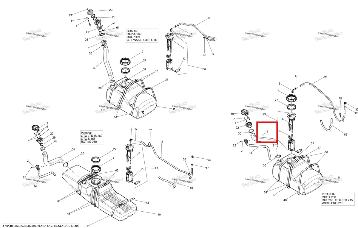 Схема применяемости: Горловина NECK шланг Sea-Doo RXT-X 260 RS (2012) (275500797)