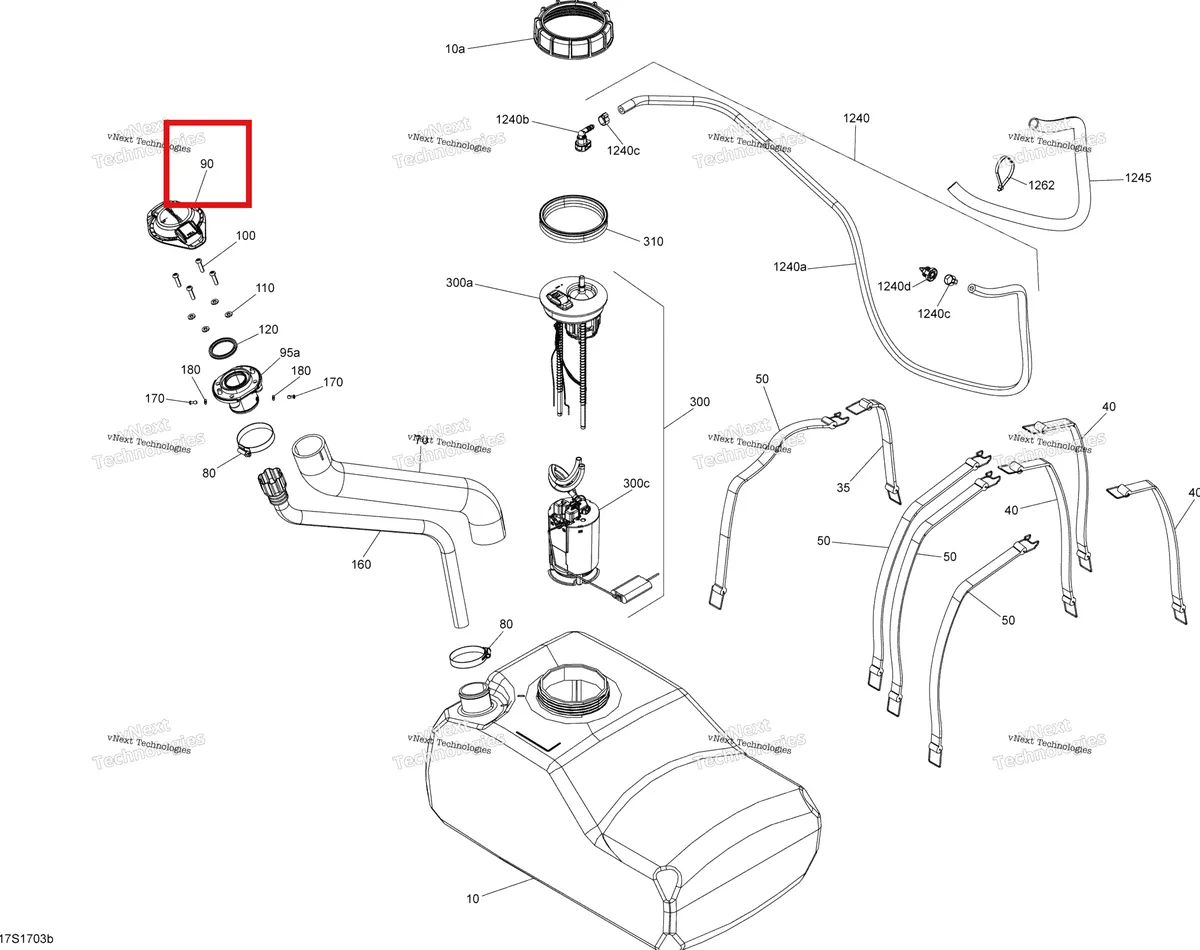 Деталь 275500832 на схеме узла 2017 Sea-Doo RXT Fuel System - All Models