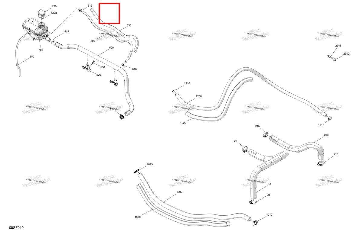 Деталь 276000100 на схеме узла 2026 Sea-Doo GTI - 130 - STD - 38TB - Bright White Engine - Cooling