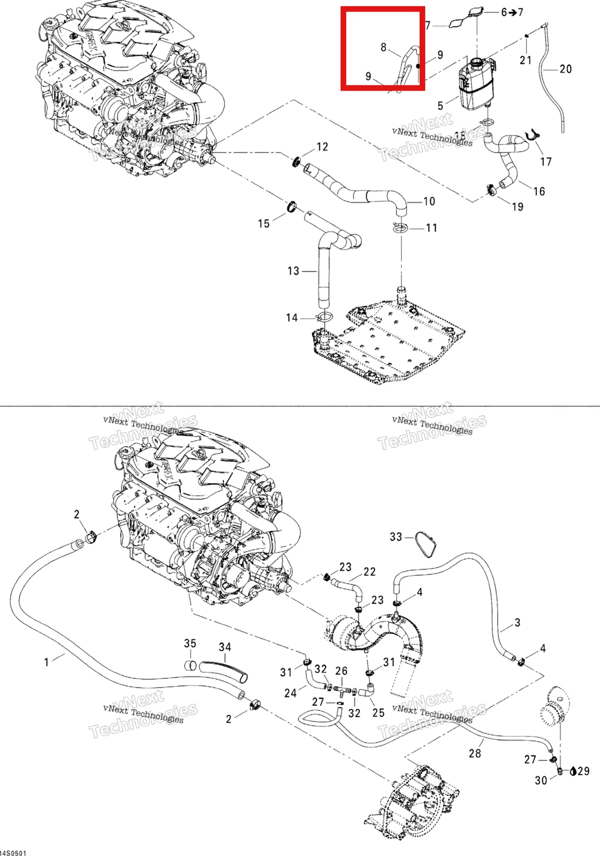 Схема применяемости: Литой шланг Sea-Doo 276000123