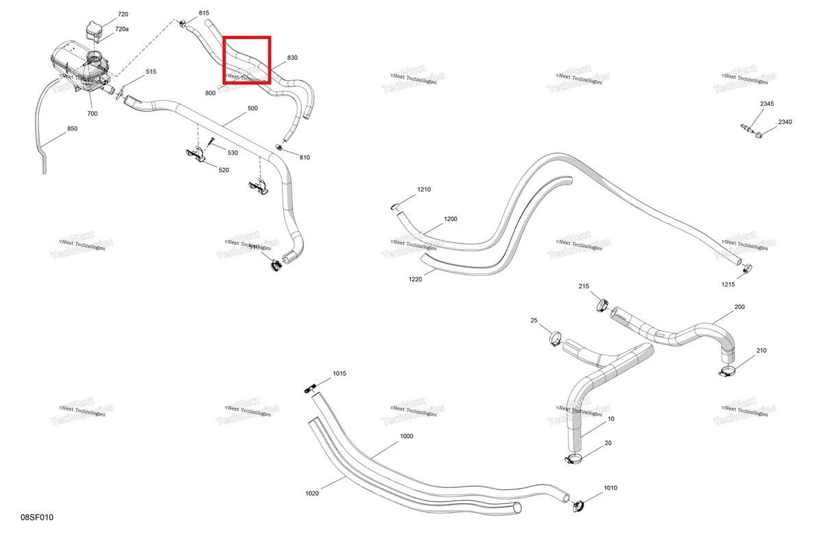 Деталь 276000127 (Защёлка Sea-Doo RXP 325 X (2026) (276000127)) на схеме узла 2026 Sea-Doo GTI - 130 - STD - 38TB - Bright White Engine - Cooling