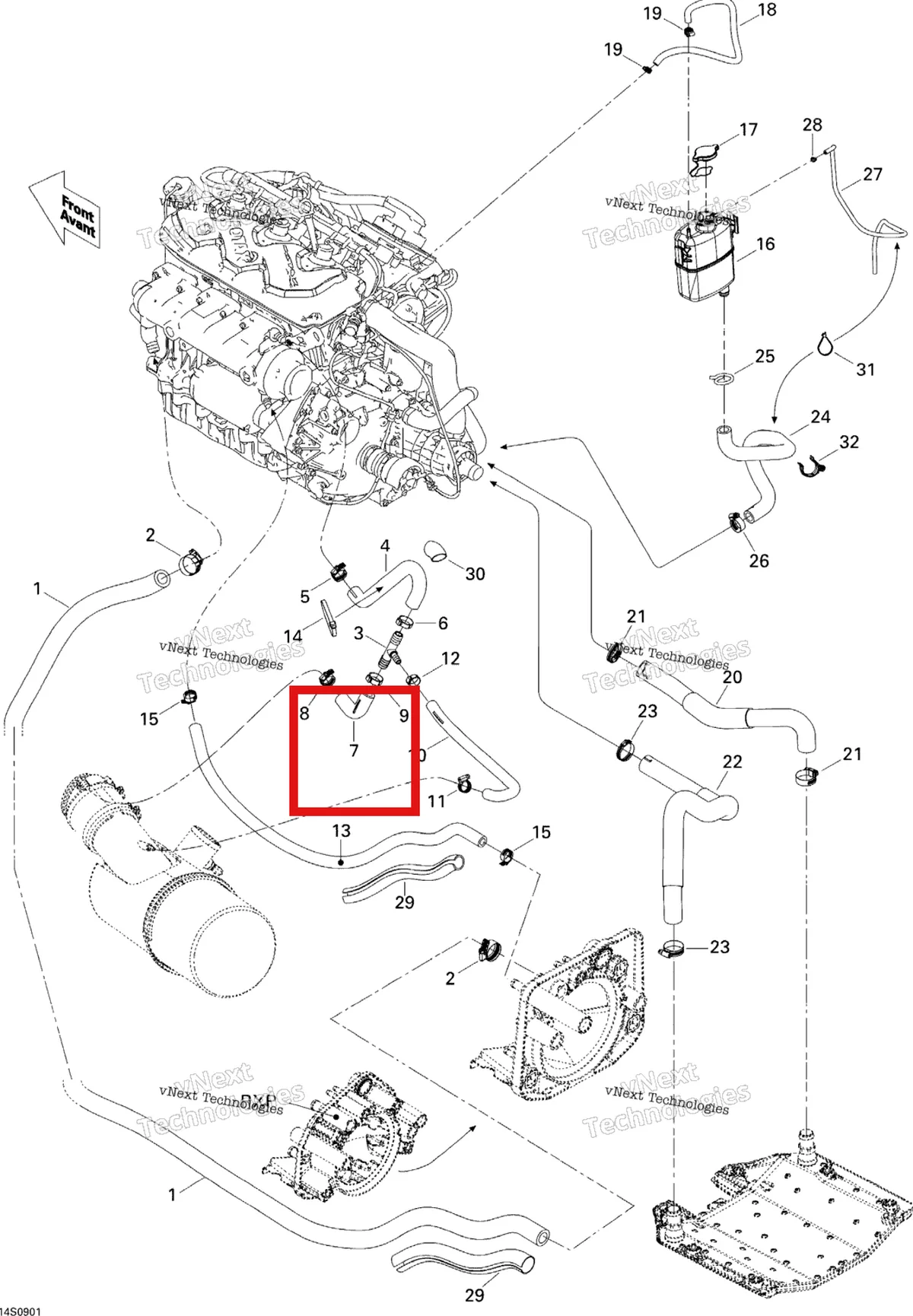 Схема применяемости: Нижний Formed шланг Sea-Doo 276000137