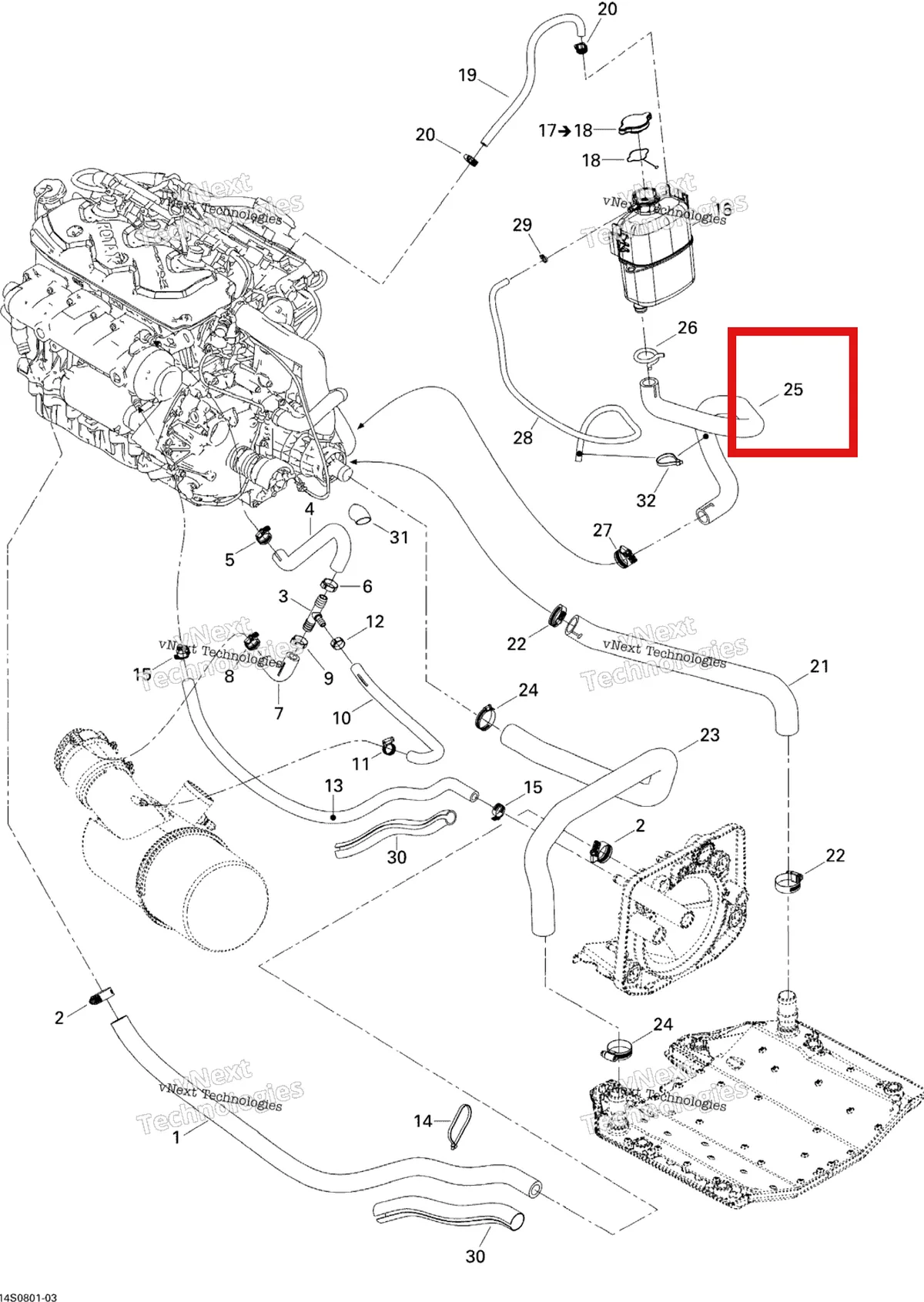 Деталь 276000144 на схеме узла 2008 Sea-Doo WAKE 155 Cooling System