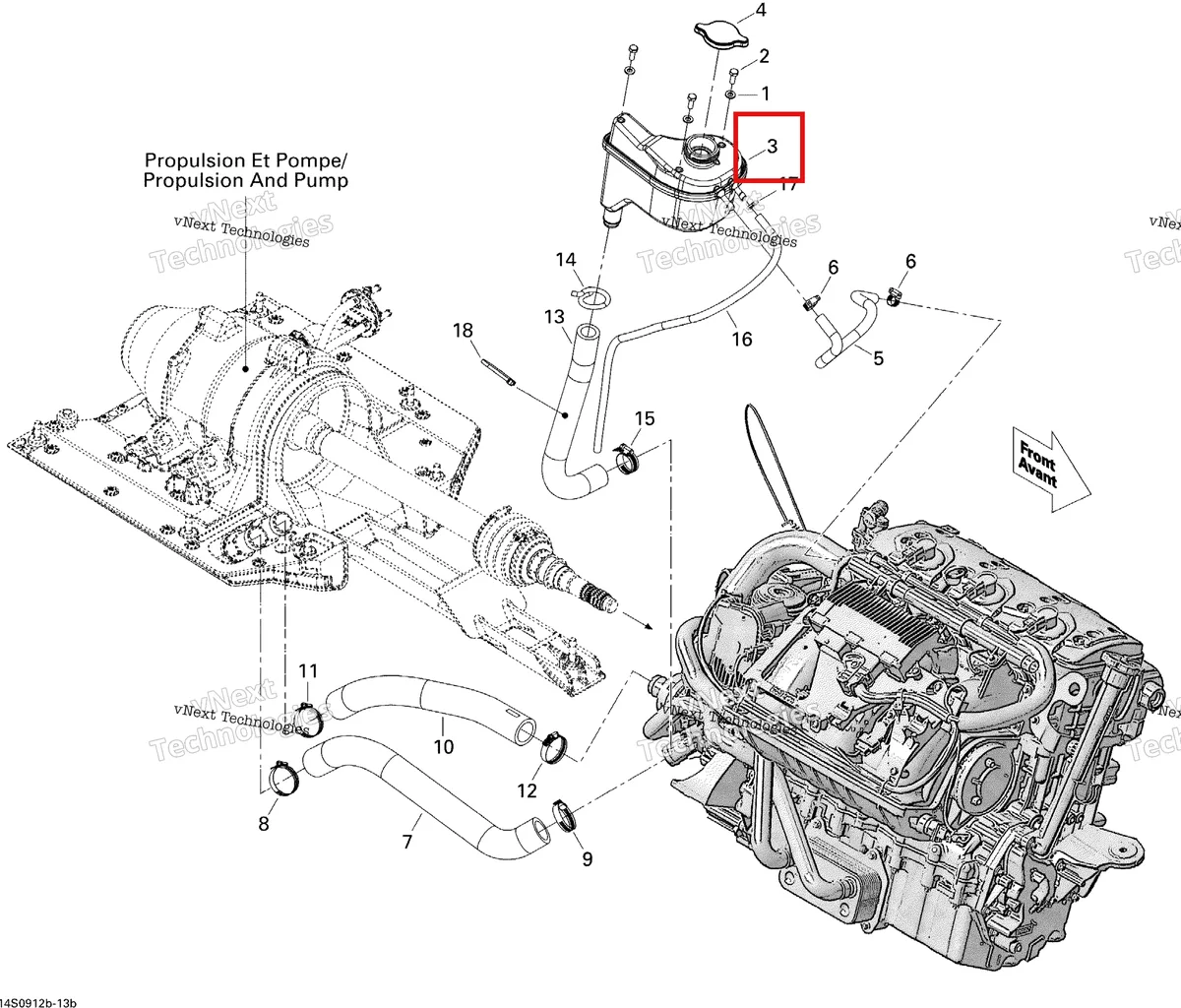 Деталь 276000198 на схеме узла 2009 Sea-Doo GTX LIMITED iS 255 Cooling System 2