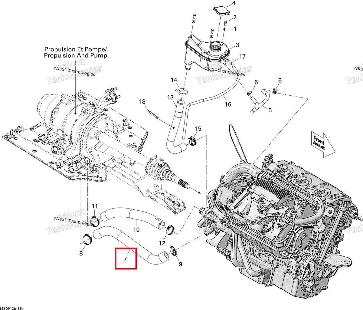 Деталь 276000216 на схеме узла 2009 Sea-Doo GTX LIMITED iS 255 Cooling System 2