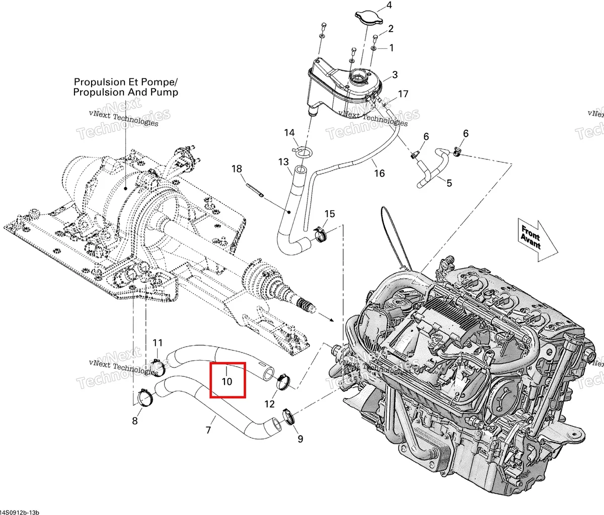 Деталь 276000217 на схеме узла 2009 Sea-Doo GTX LIMITED iS 255 Cooling System 2