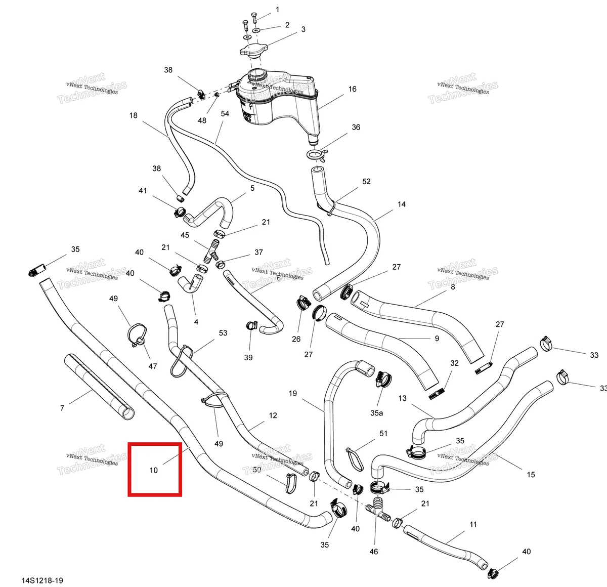 Деталь 276000238 на схеме узла 2012 Sea-Doo RXT-X 260 & RS Cooling System