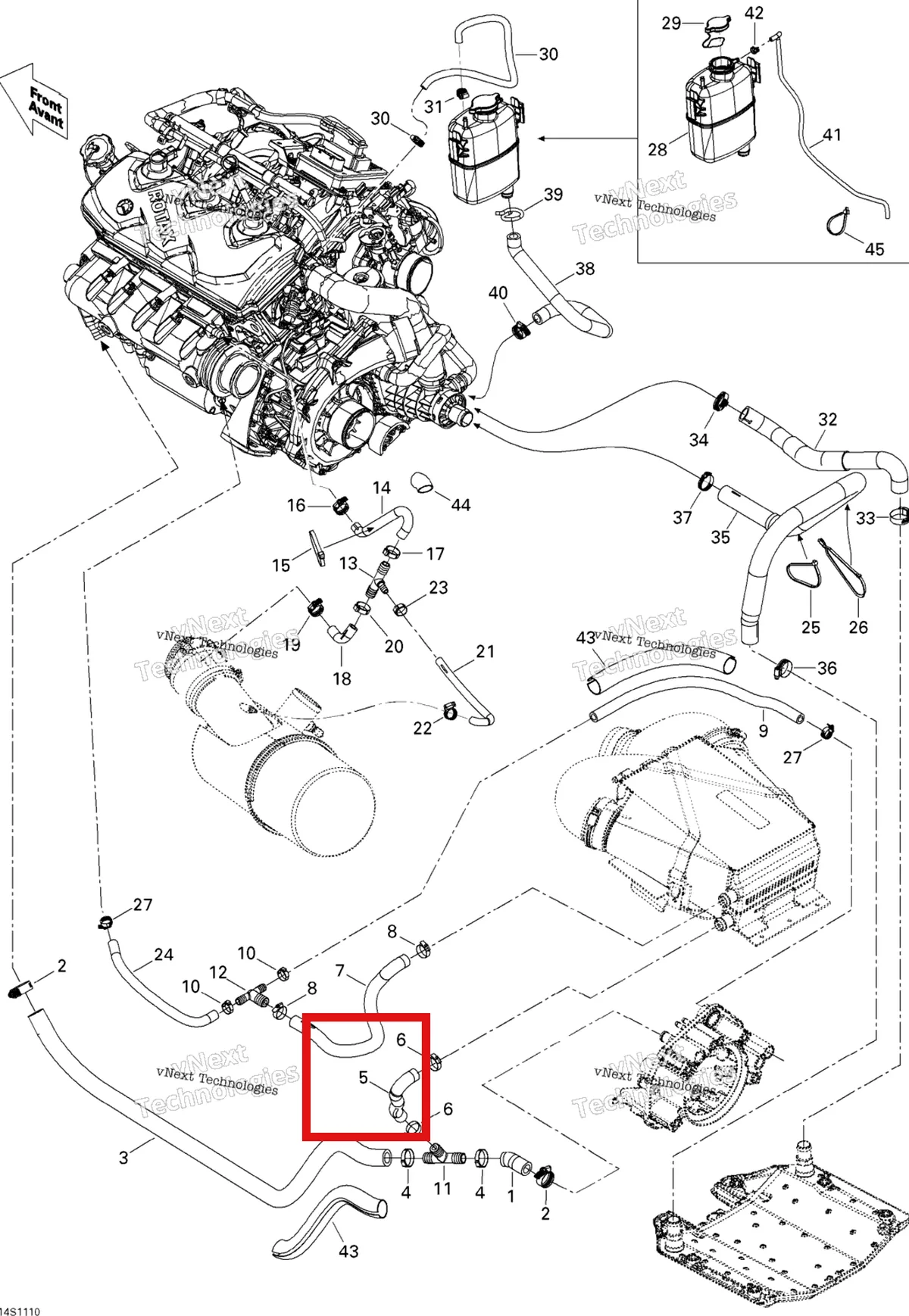 Деталь 276000242 на схеме узла 2011 Sea-Doo RXP-X 255 & RS Cooling System