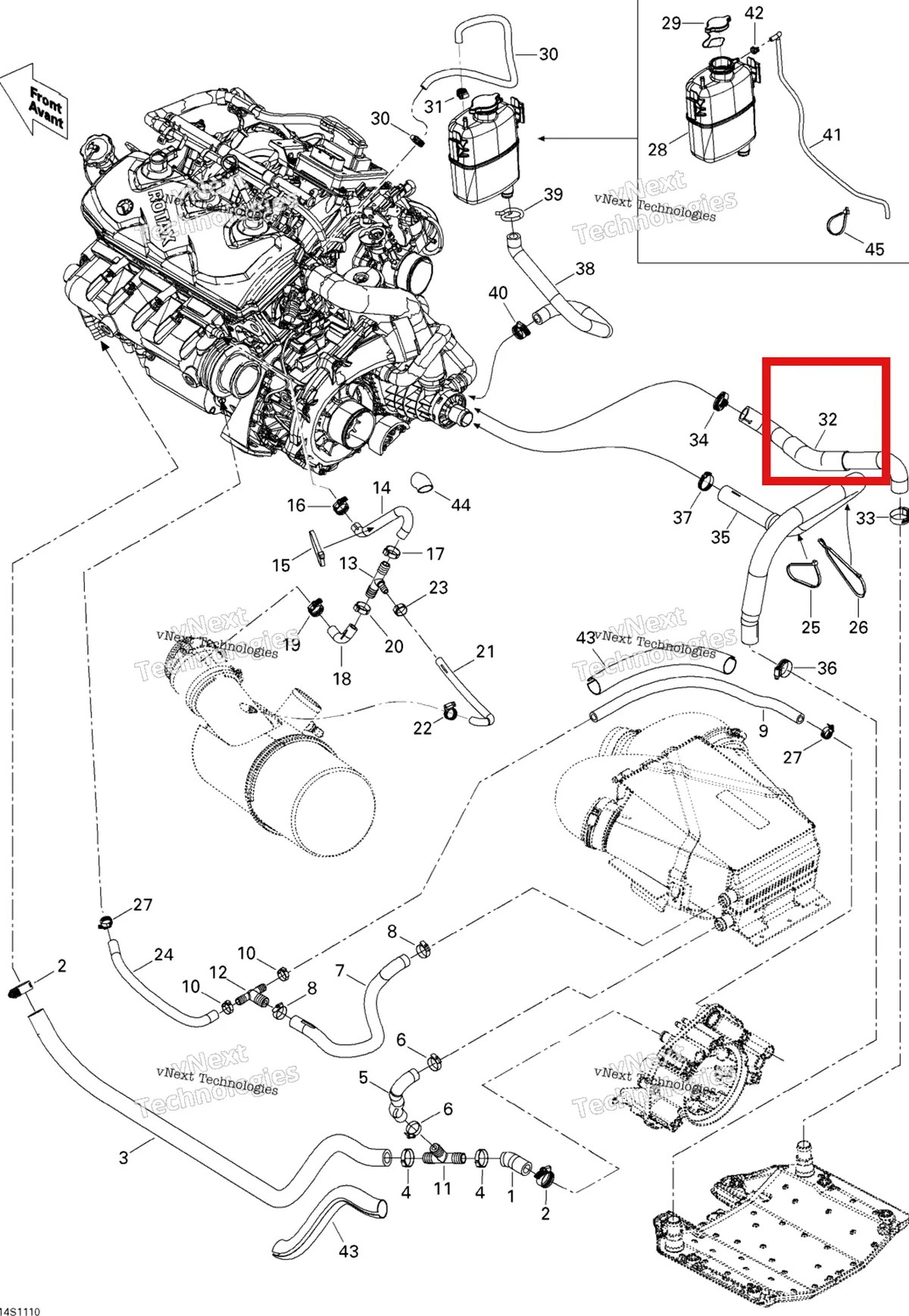 Деталь 276000247 на схеме узла 2011 Sea-Doo RXP-X 255 & RS Cooling System