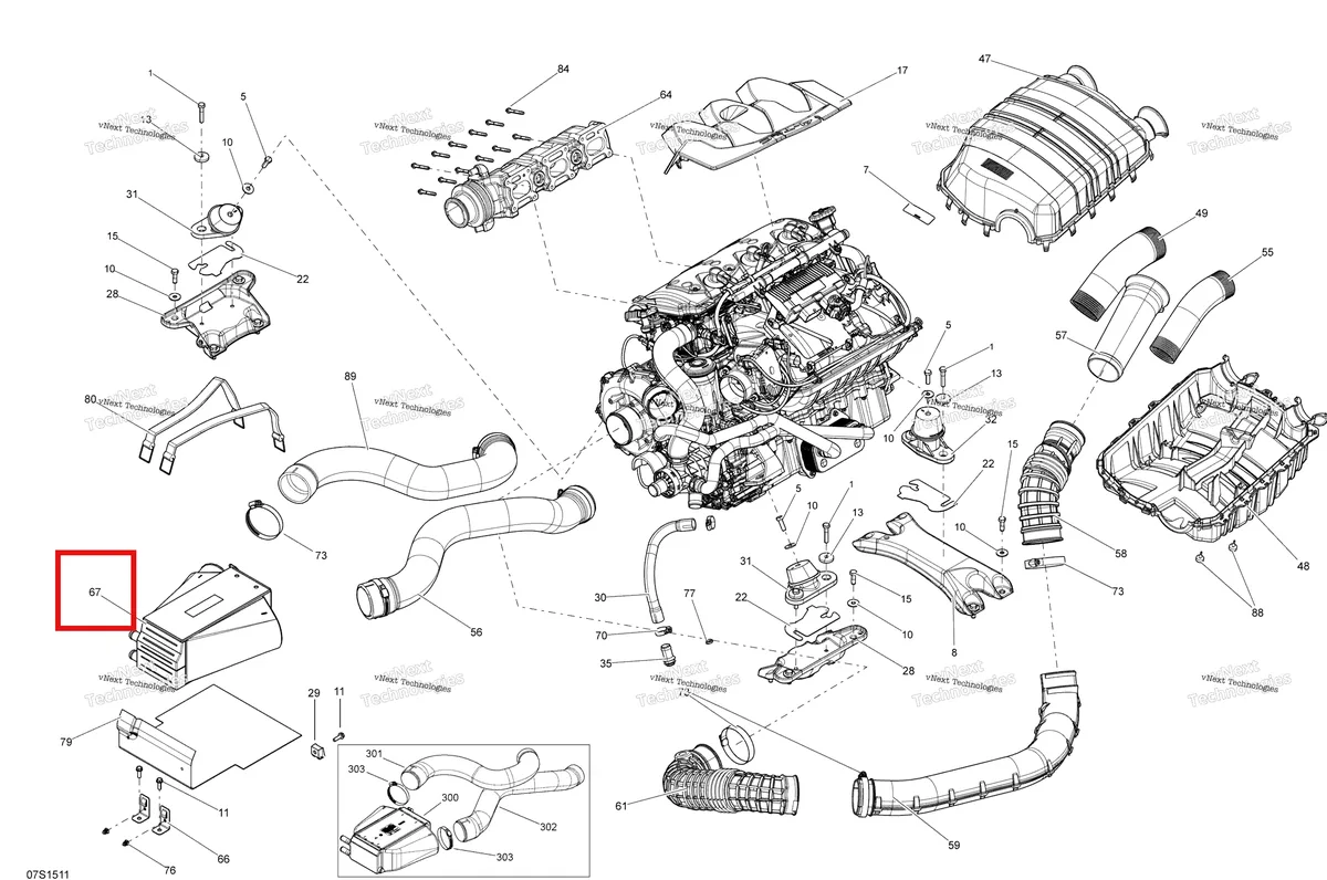 Деталь 276000332 на схеме узла 2015 Sea-Doo RXP-X 260 & RS Engine