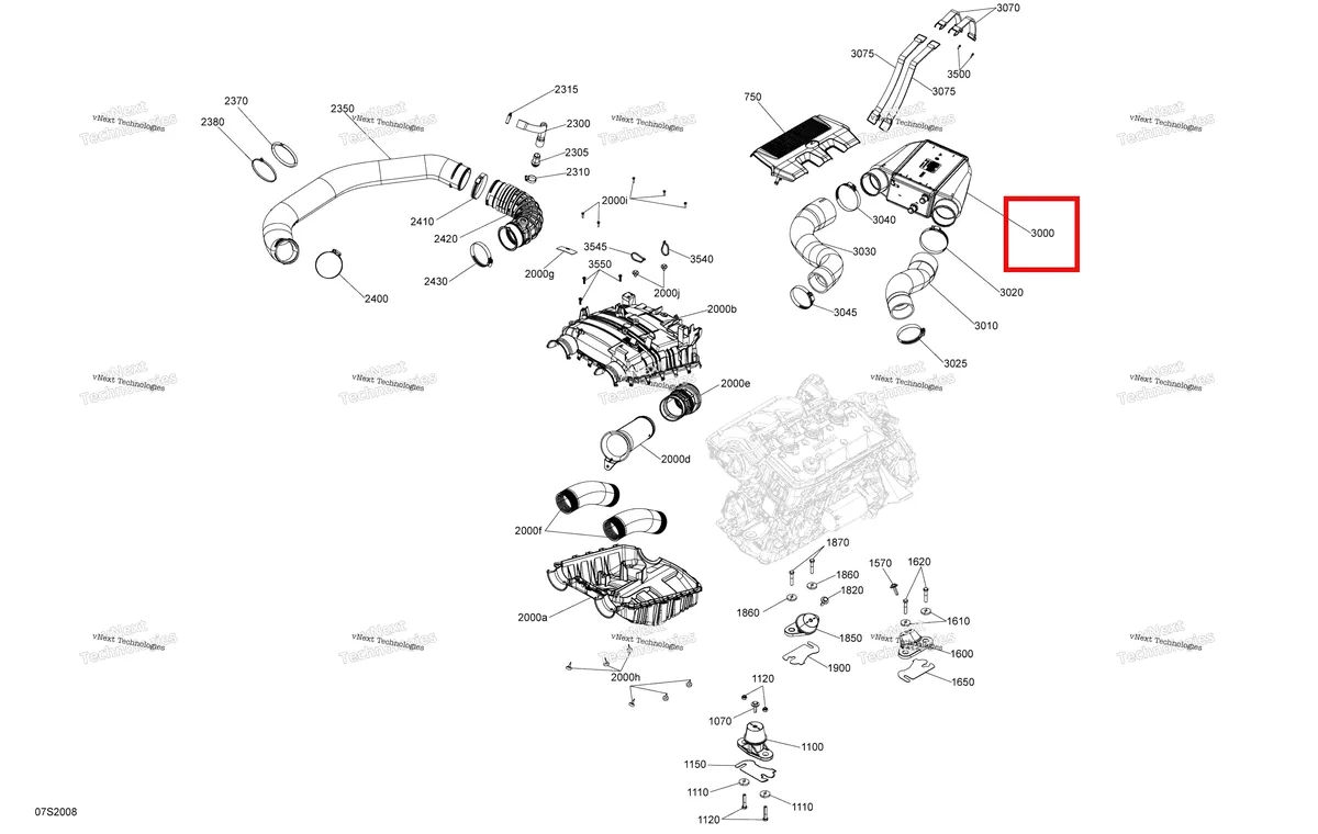 Деталь 276000335 на схеме узла 2020 Sea-Doo GTX 300 Engine