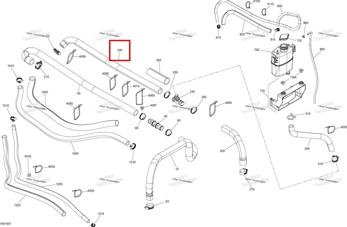 Деталь 276000401 на схеме узла 2019 Sea-Doo GTI 90 Cooling System