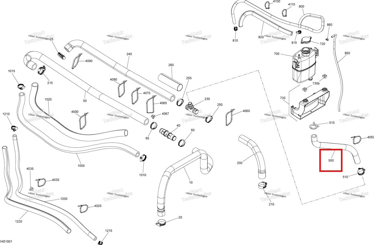 Деталь 276000402 на схеме узла 2019 Sea-Doo GTI 90 Cooling System