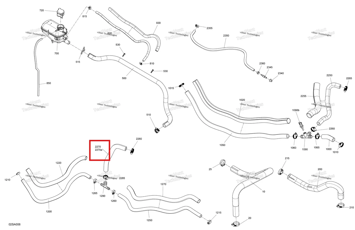 Деталь 276000501 на схеме узла 2021 Sea-Doo WAKE PRO 230 Engine - Cooling
