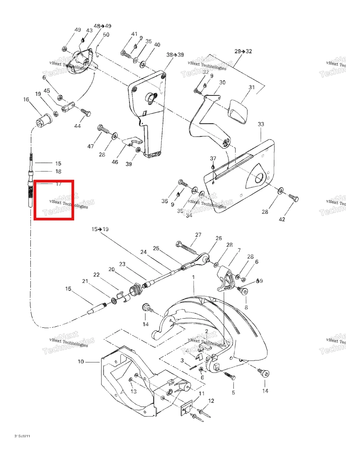 Деталь 277000167 на схеме узла 2003 Sea-Doo LRV DI, 5771 Reverse