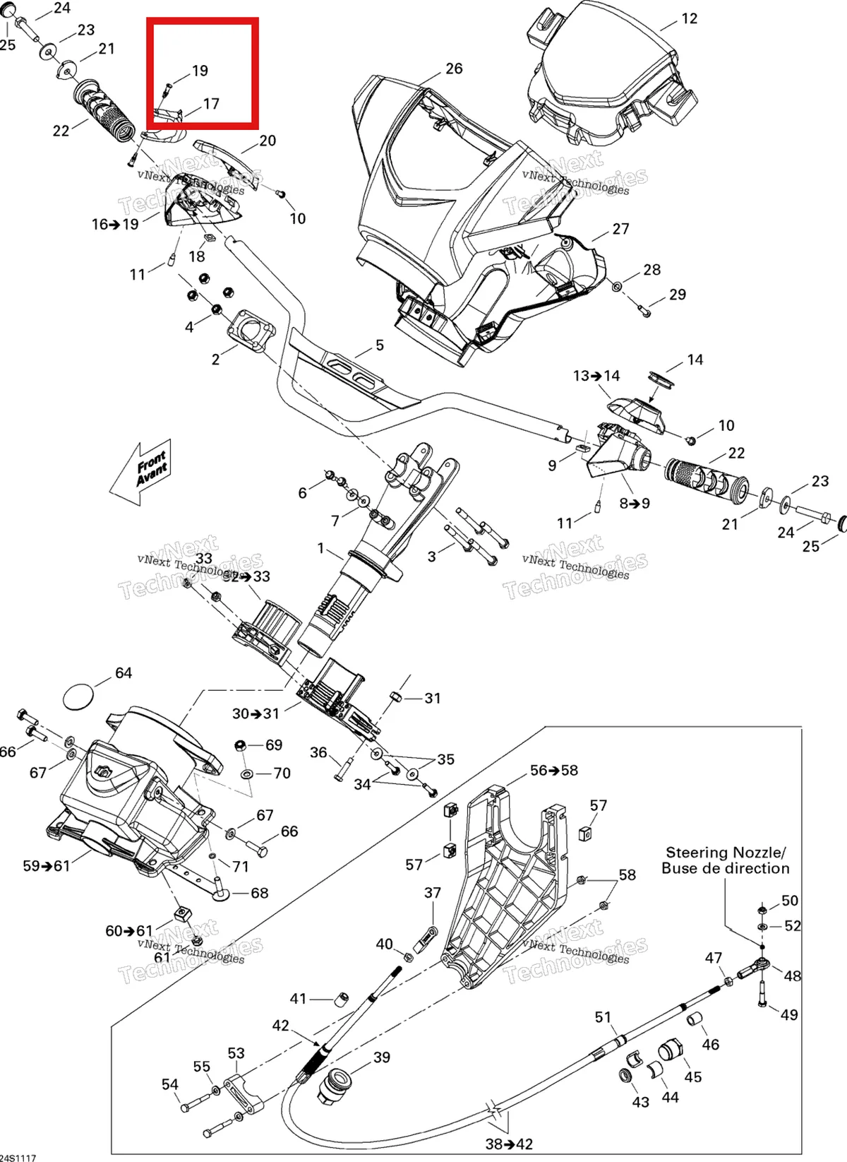 Деталь 277000381 на схеме узла 2011 Sea-Doo GTS Pro 130 Steering