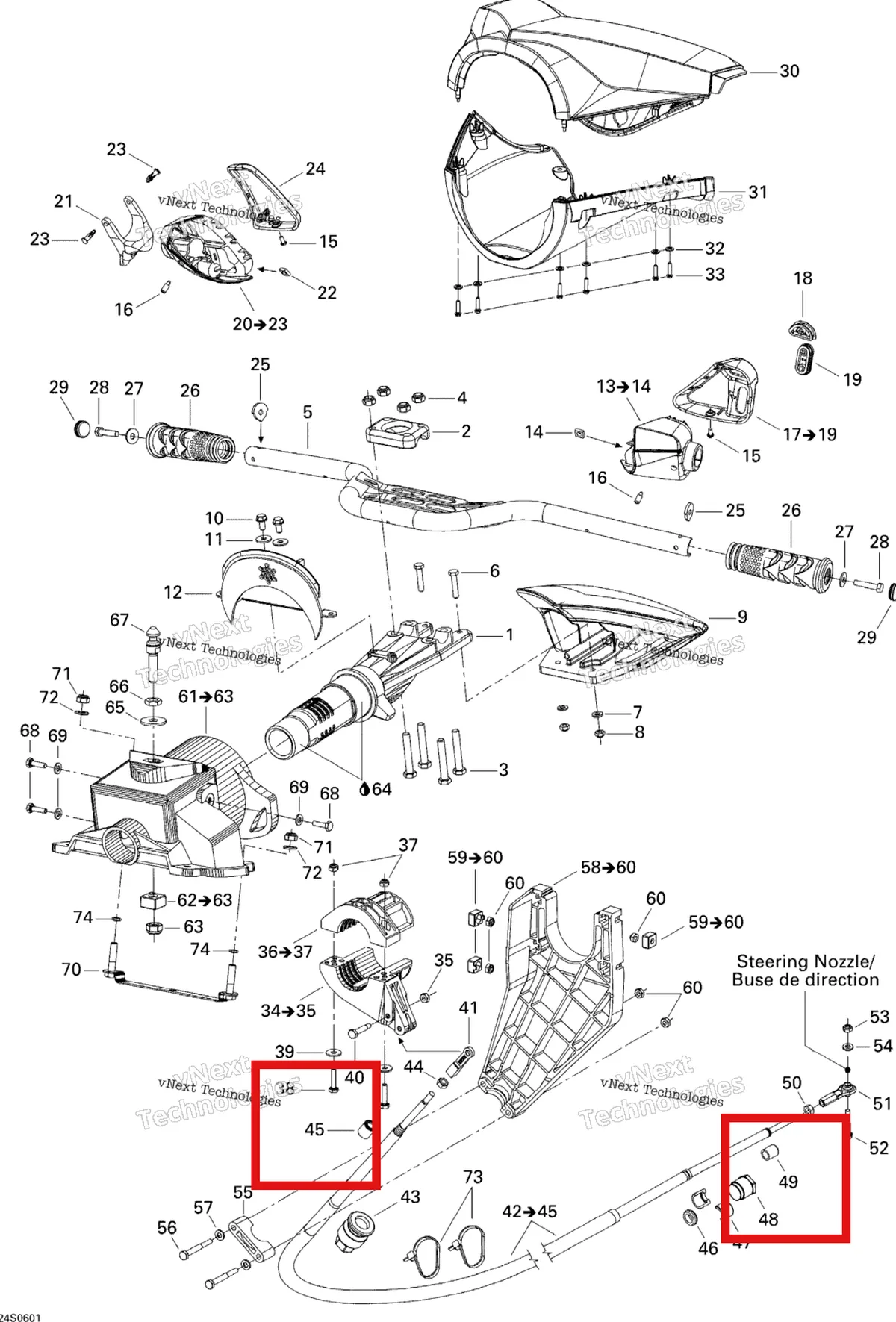 Деталь 277000441 на схеме узла 2006 Sea-Doo RXP Steering System