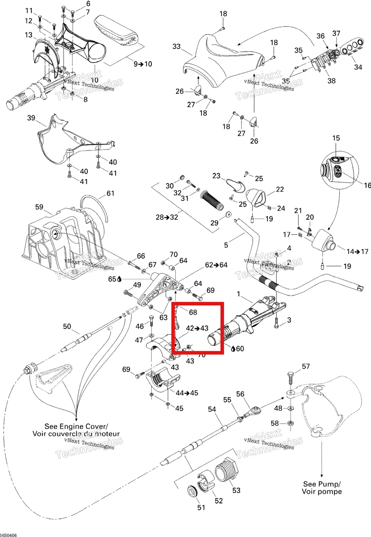 Деталь 277000620 на схеме узла 2004 Sea-Doo XP DI Steering