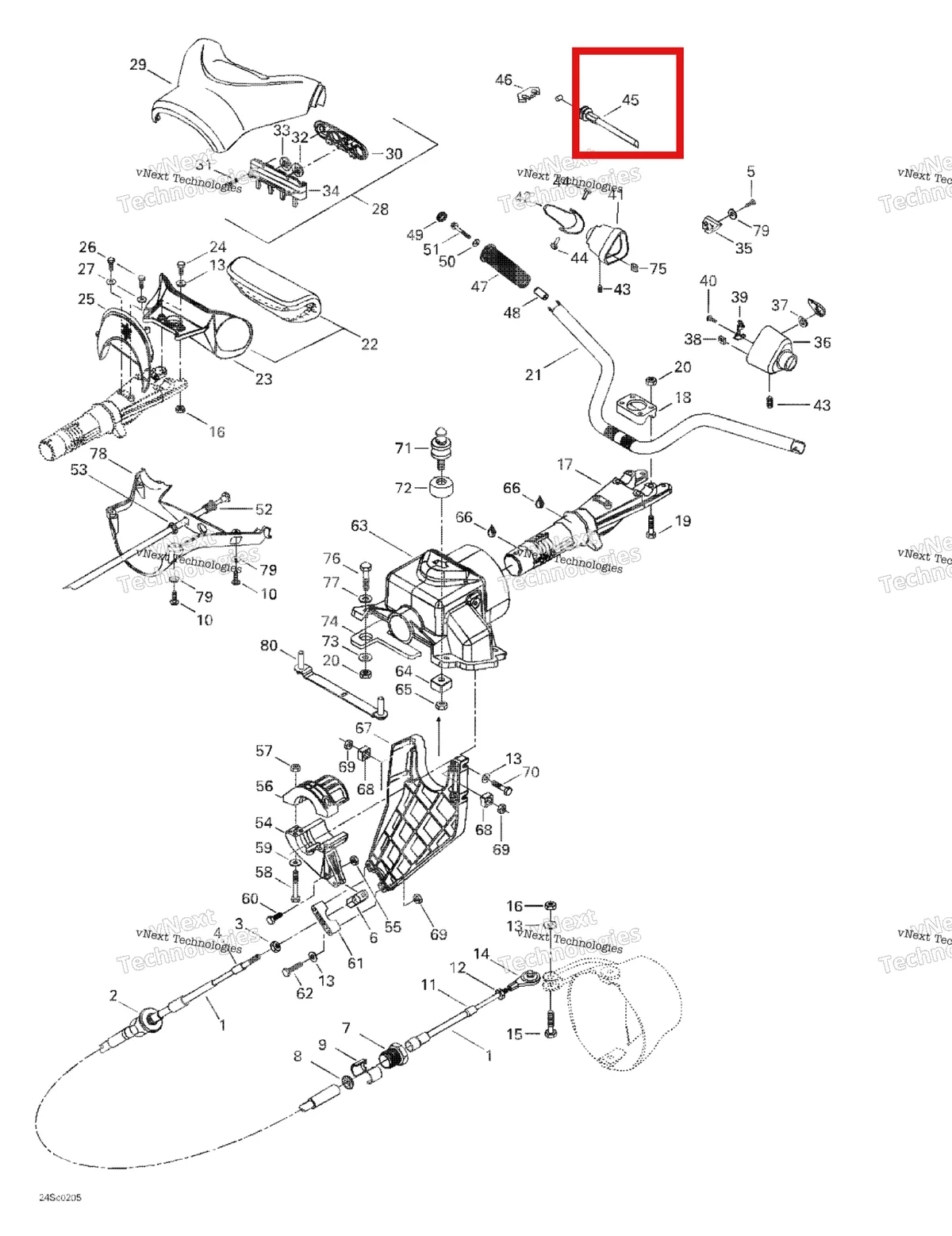 Деталь 277000892 на схеме узла 2002 Sea-Doo GTX, 5587/5588 Steering System