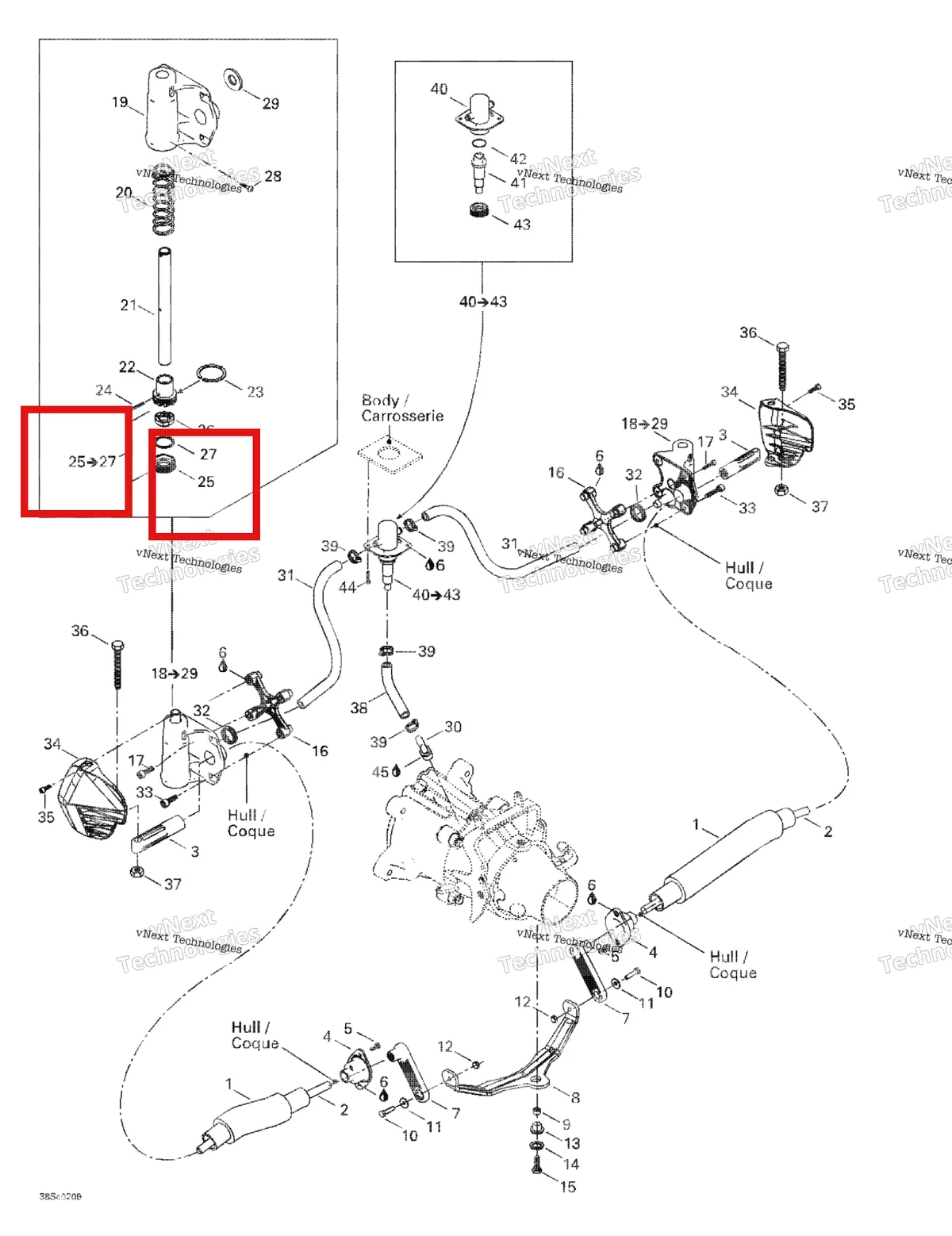 Деталь 277001081 на схеме узла 2002 Sea-Doo GTI, 5558/5559/6116 Off Power Assisted Steering