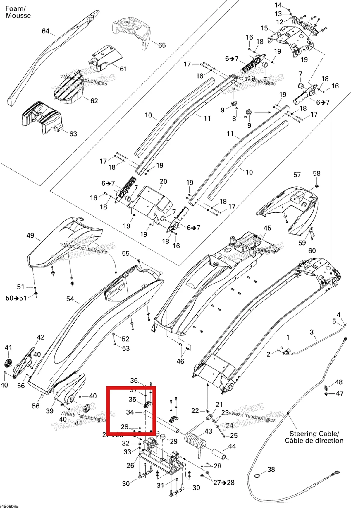 Деталь 277001232 на схеме узла 2005 Sea-Doo 3D RFI Steering System 2