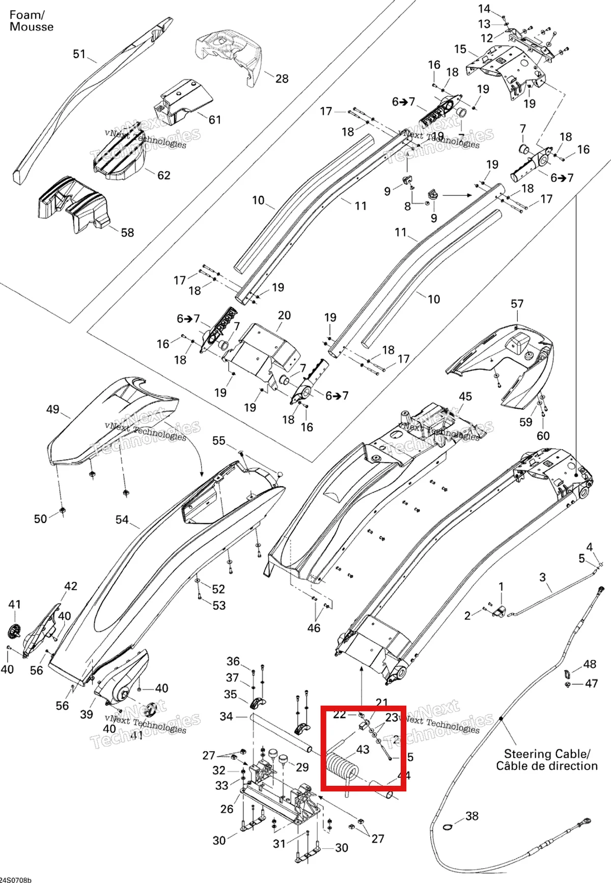 Деталь 277001315 на схеме узла 2007 Sea-Doo 3D 947 DI Steering System 2