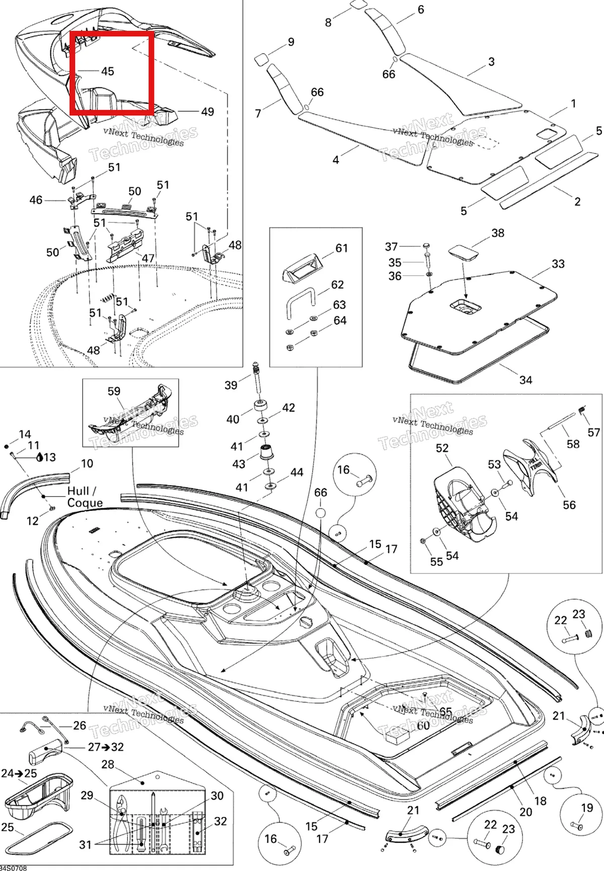 Деталь 277001417 на схеме узла 2007 Sea-Doo 3D 947 DI Body