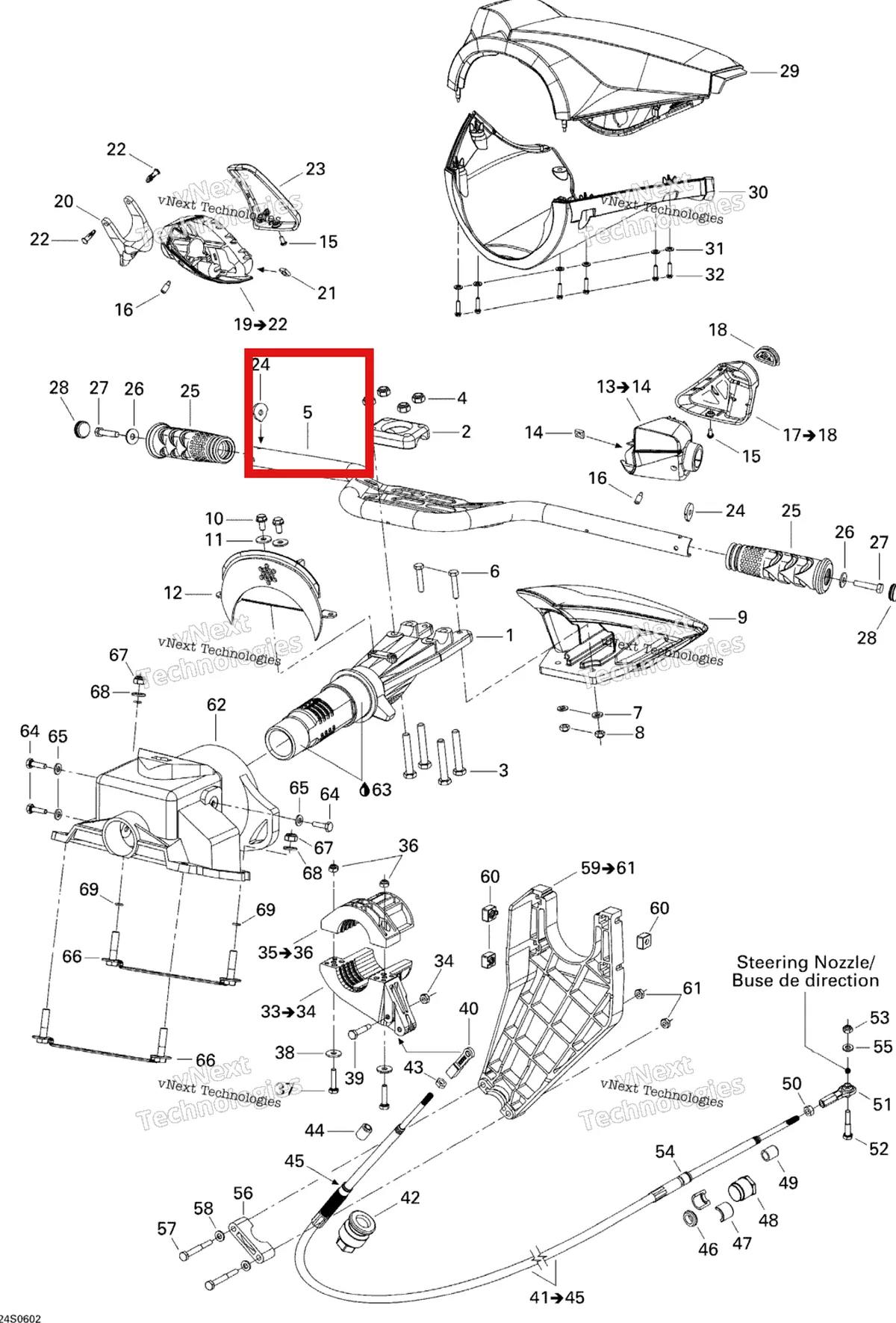 Деталь 277001460 на схеме узла 2006 Sea-Doo GTI Rental Steering System