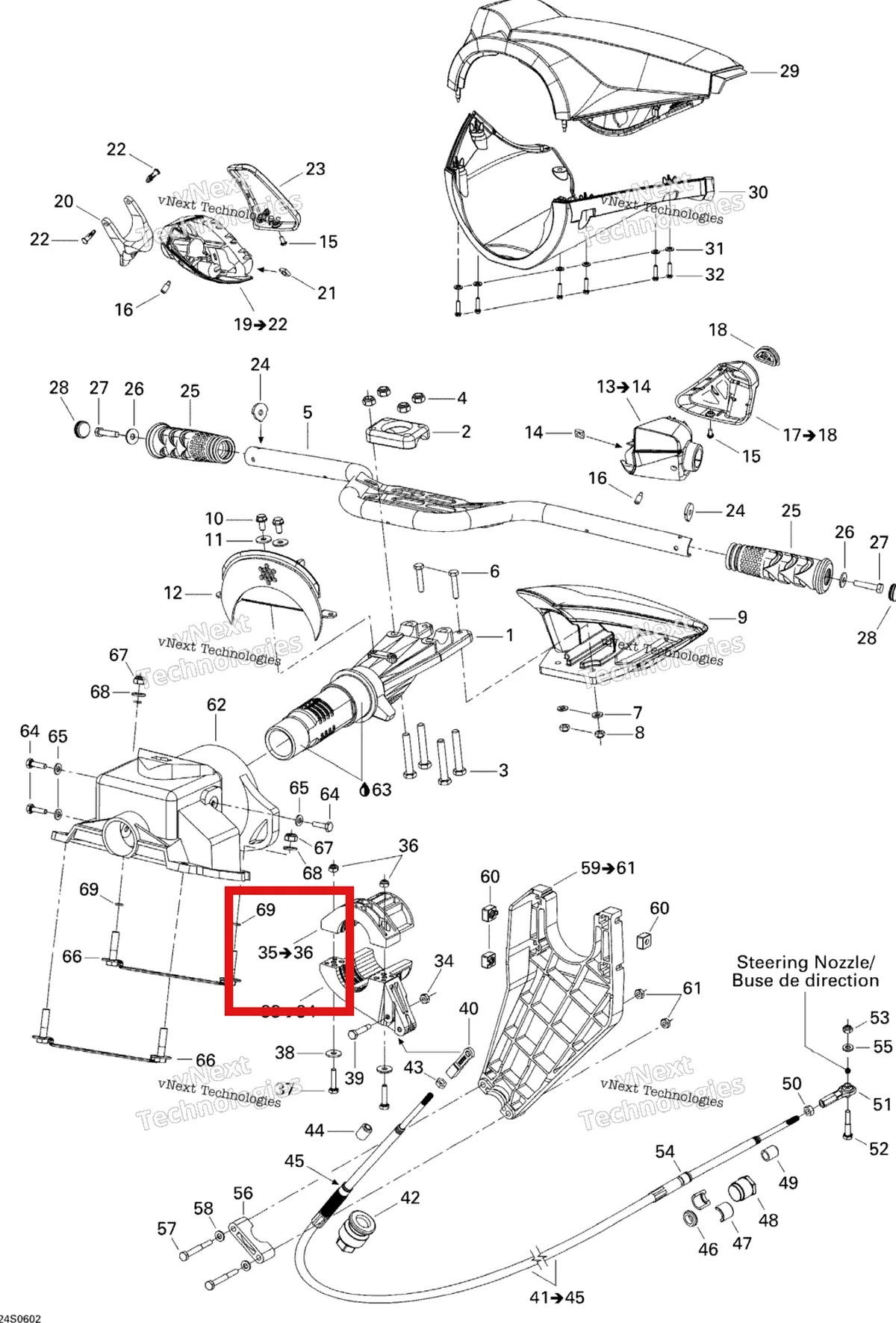 Деталь 277001473 на схеме узла 2006 Sea-Doo GTI Rental Steering System