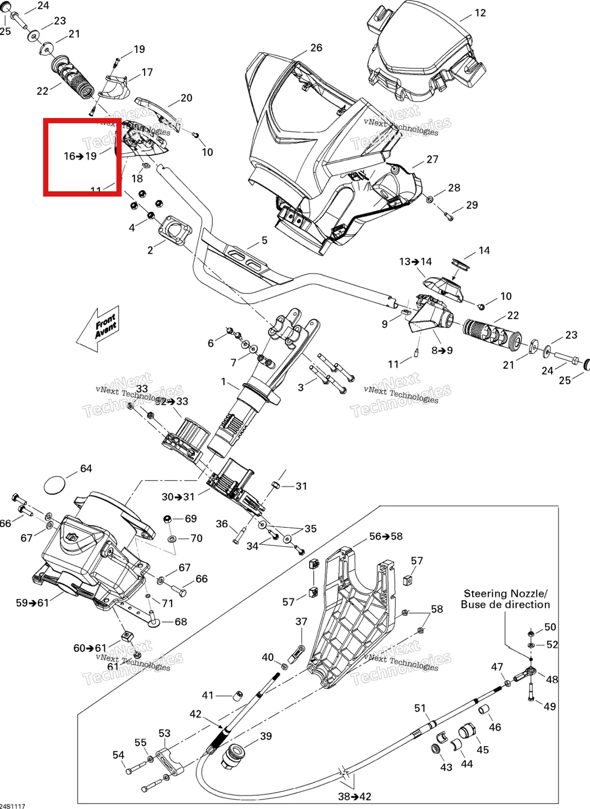 Деталь 277001483 на схеме узла 2011 Sea-Doo GTS Pro 130 Steering