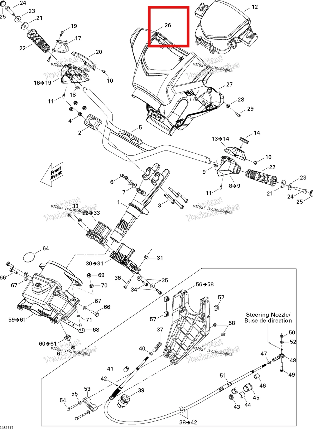 Деталь 277001518 на схеме узла 2011 Sea-Doo GTS Pro 130 Steering