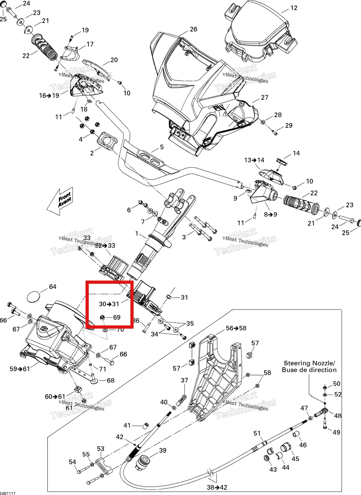 Деталь 277001520 на схеме узла 2011 Sea-Doo GTS Pro 130 Steering